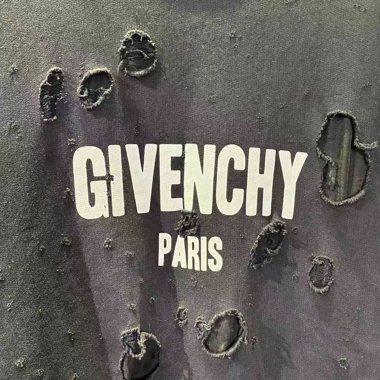 Givenchy Givenchy Distressed Black Hoodie s Men Size US S / EU 44-46 / 1 - 4 Thumbnail