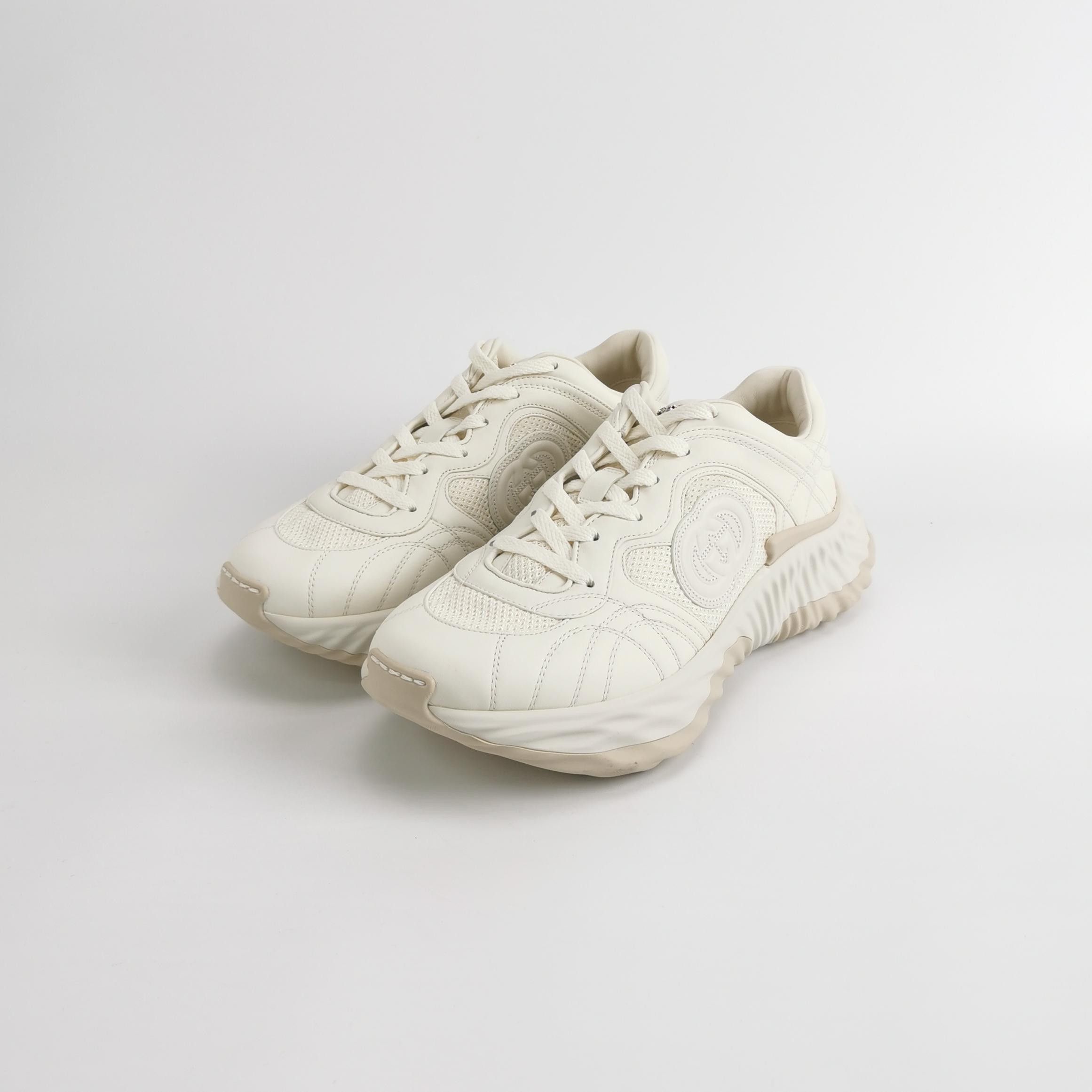 Gucci Gucci Leather Mesh Interlocking G Sneakers EU 41.5 Size US 8 / EU 41 - 3 Thumbnail