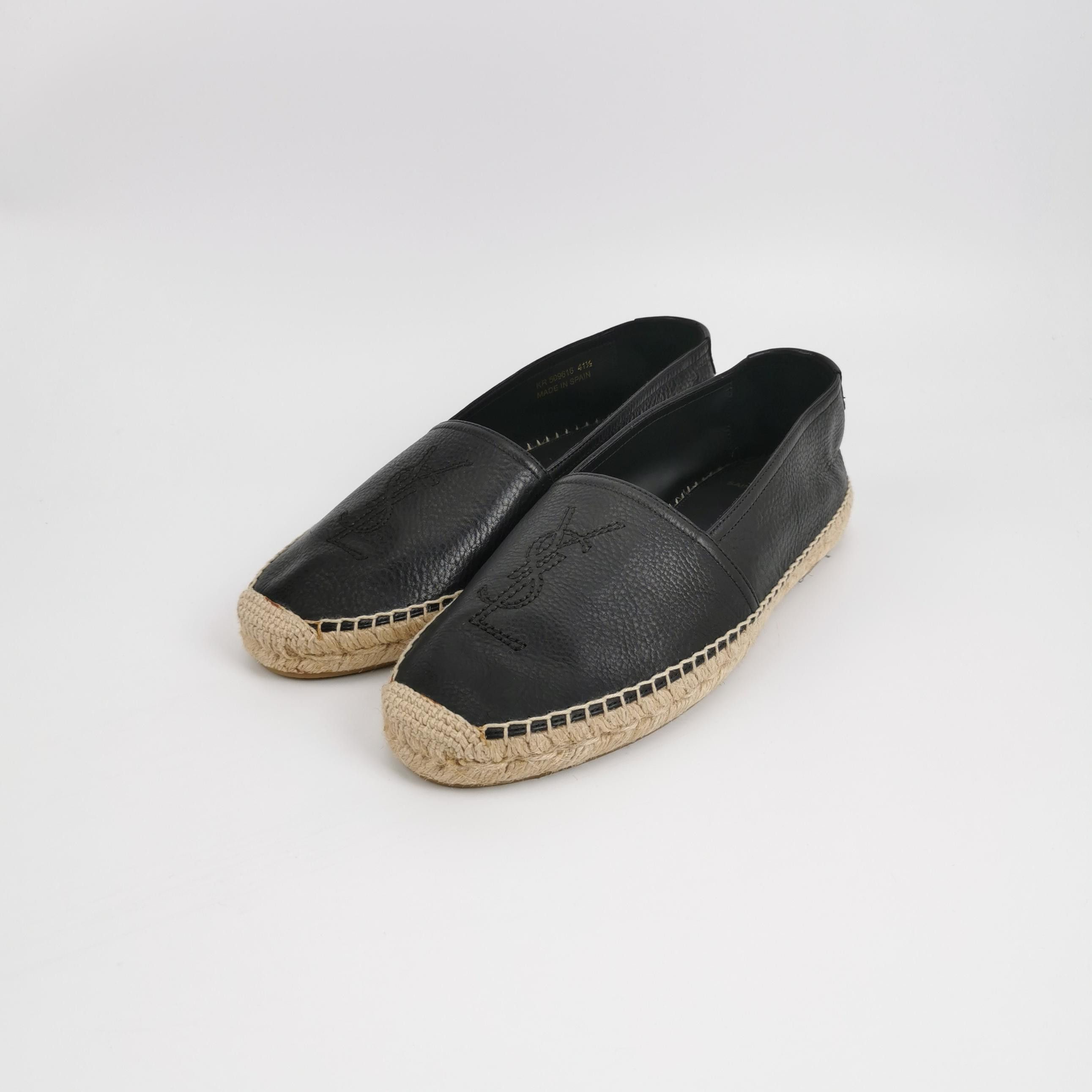 Saint Laurent Paris Saint Laurent Grained Leather Logo Espadrilles 41.5 Size US 8 / EU 41 - 3 Thumbnail