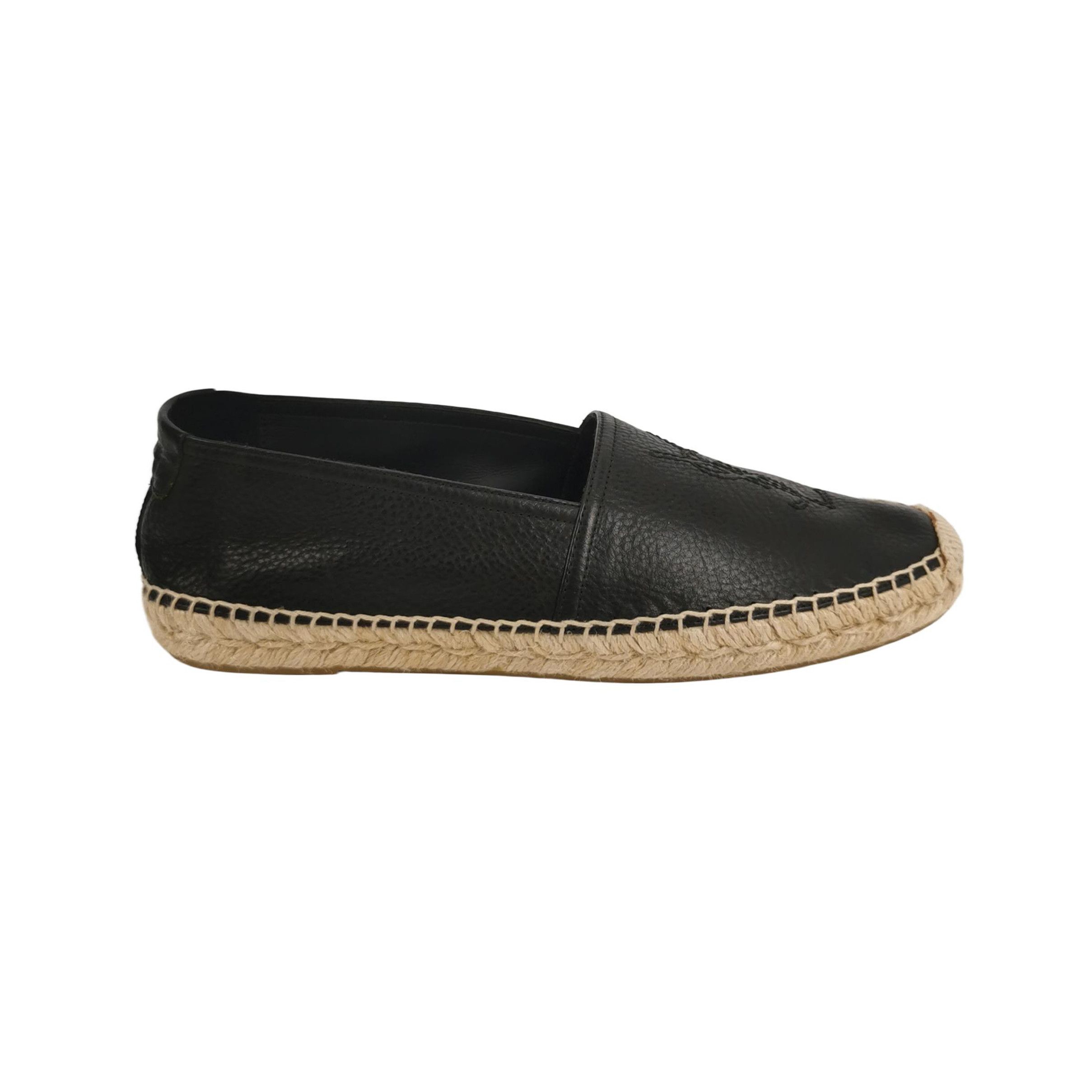 Saint Laurent Paris Saint Laurent Grained Leather Logo Espadrilles 41.5 Size US 8 / EU 41 - 2 Thumbnail