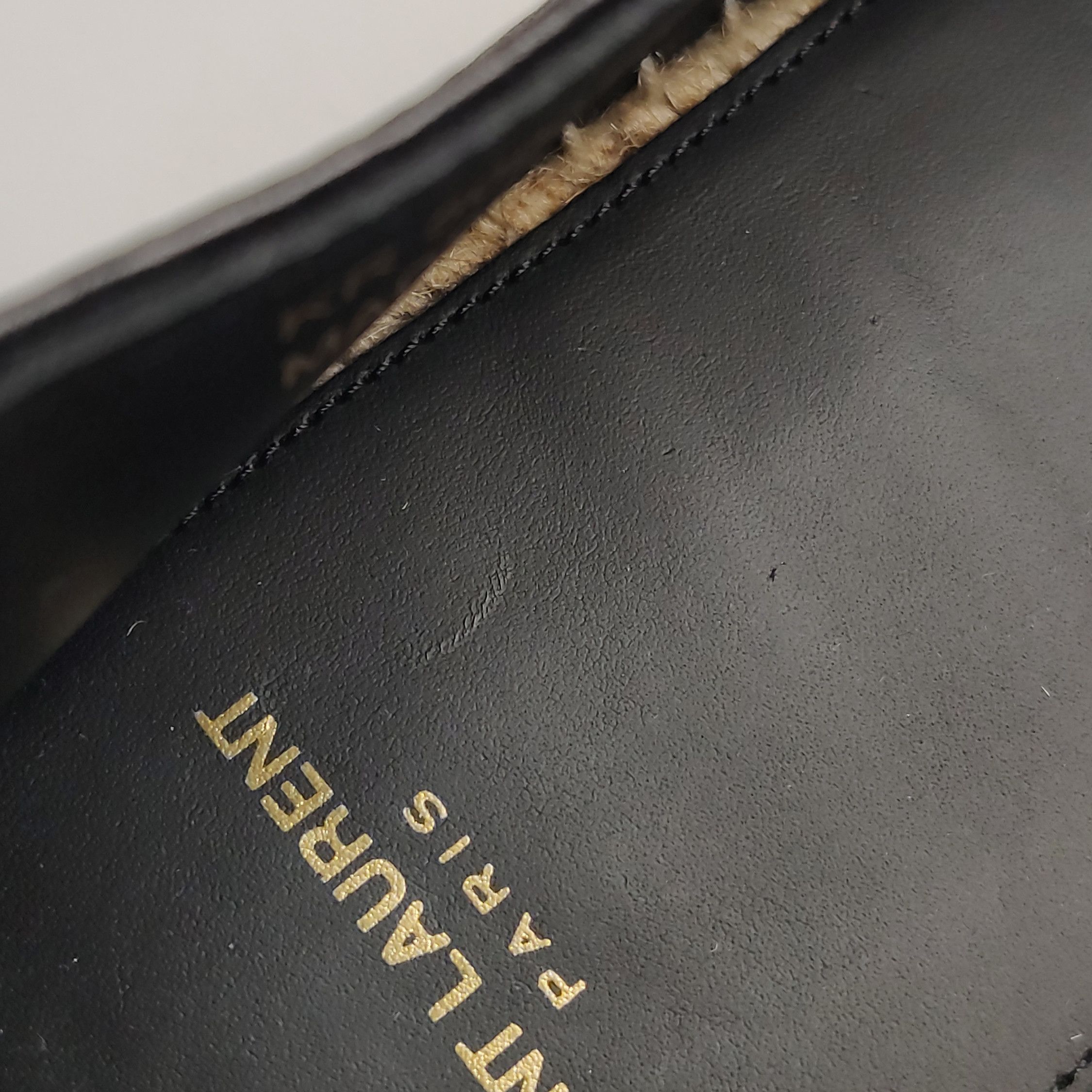 Saint Laurent Paris Saint Laurent Grained Leather Logo Espadrilles 41.5 Size US 8 / EU 41 - 10 Thumbnail
