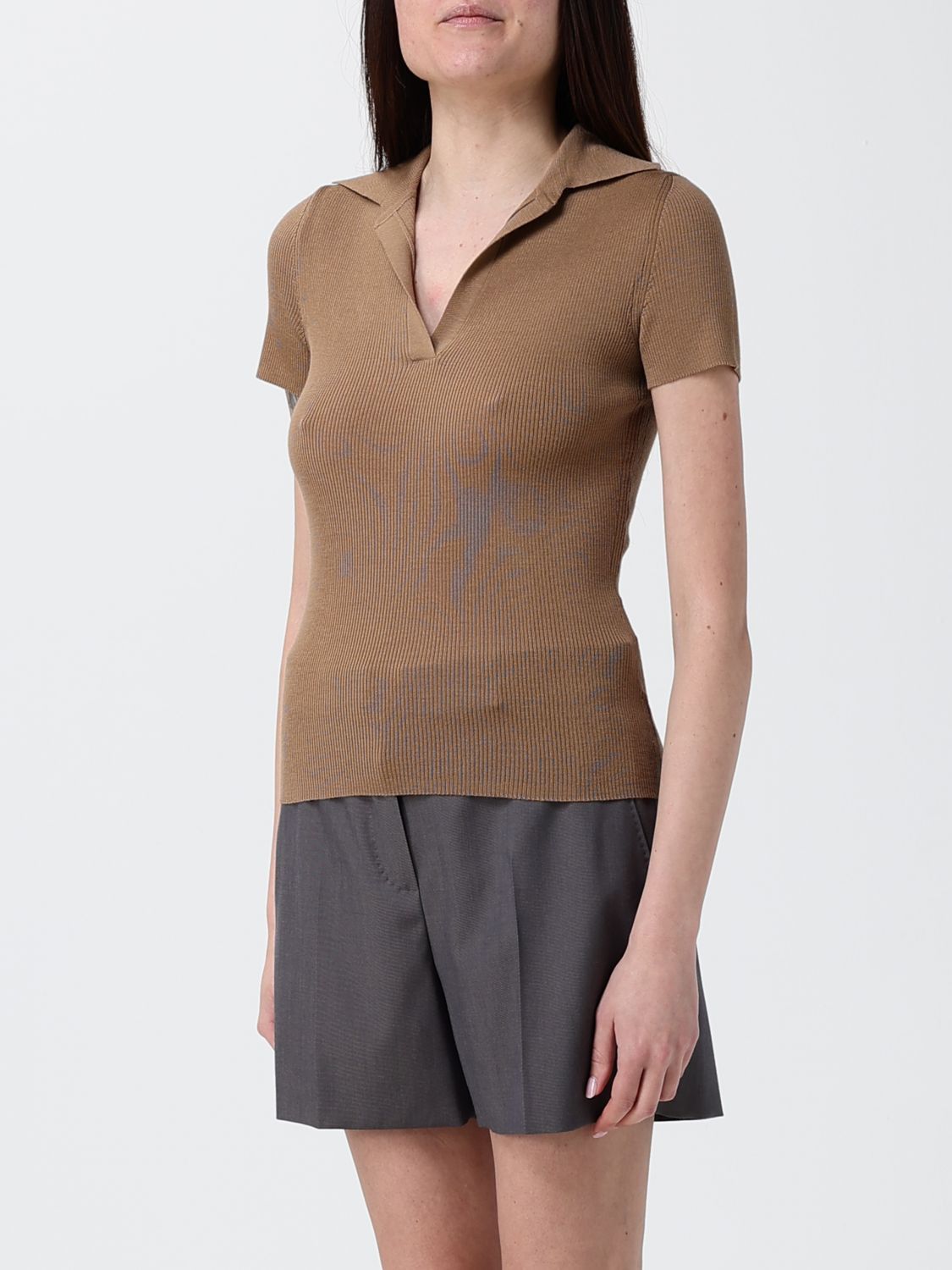 Max Mara Max Mara Polo Shirt Woman Sand Size XS / US 0-2 / IT 36-38 - 4 Thumbnail