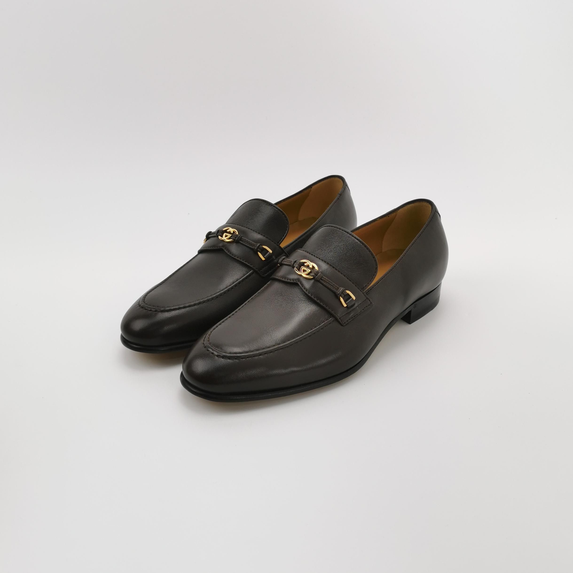 Gucci Gucci Interlocking GG Leather Loafers EU 39.5 Size US 6 / EU 39 - 3 Thumbnail