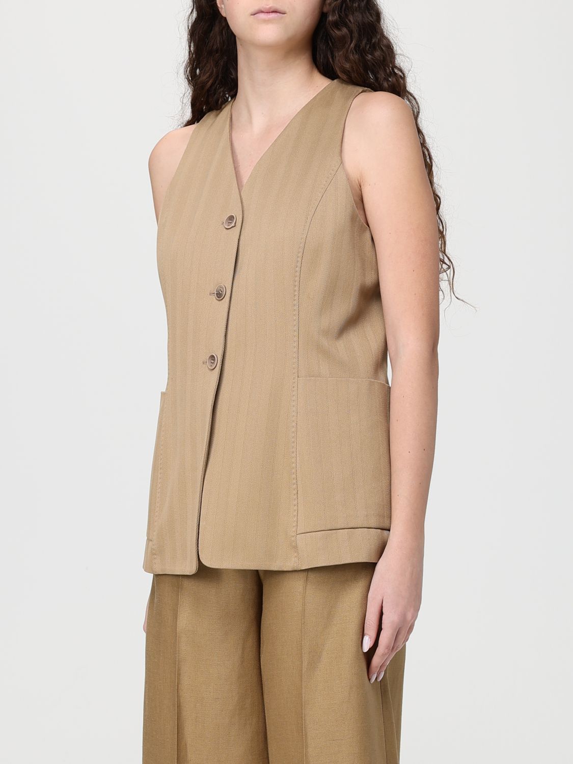Max Mara Max Mara Waistcoat Woman Beige Size M / US 6-8 / IT 42-44 - 4 Thumbnail