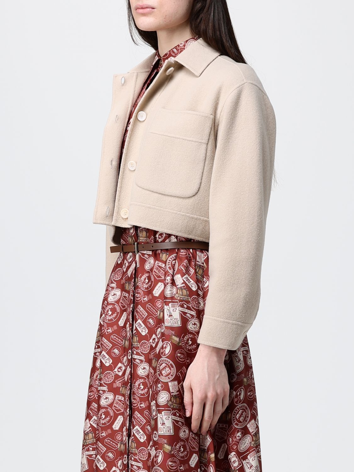 Max Mara Max Mara Jacket Woman Nude Size S / US 4 / IT 40 - 4 Thumbnail