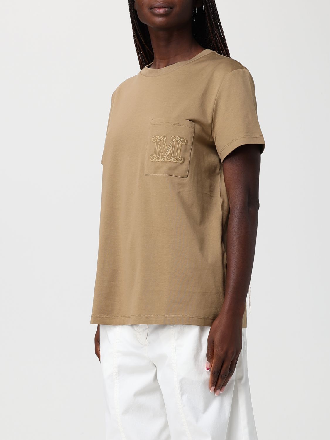 Max Mara Max Mara T-Shirt Woman Beige Size M / US 6-8 / IT 42-44 - 4 Thumbnail