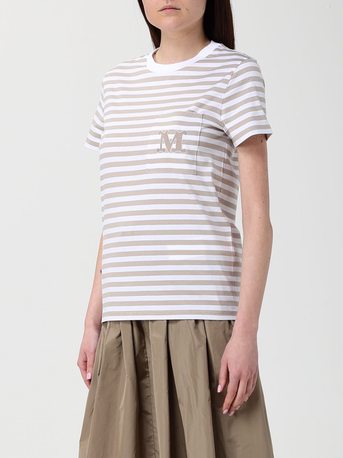 Max Mara Max Mara T-Shirt Woman Beige Size XS / US 0-2 / IT 36-38 - 4 Thumbnail