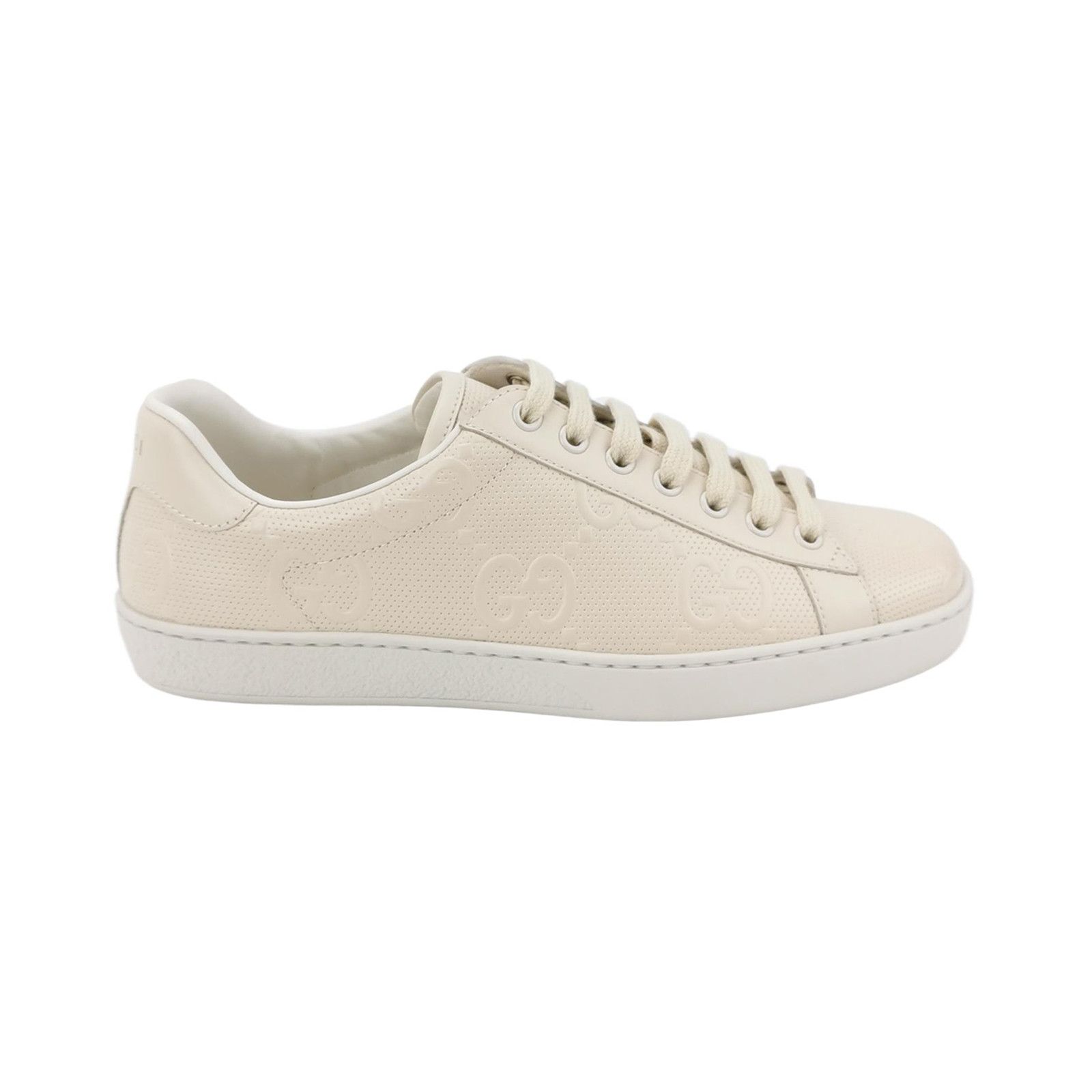 Gucci Gucci Ace Embossed Monogram Leather Sneakers 39.5 Size US 6 / EU 39 - 2 Thumbnail