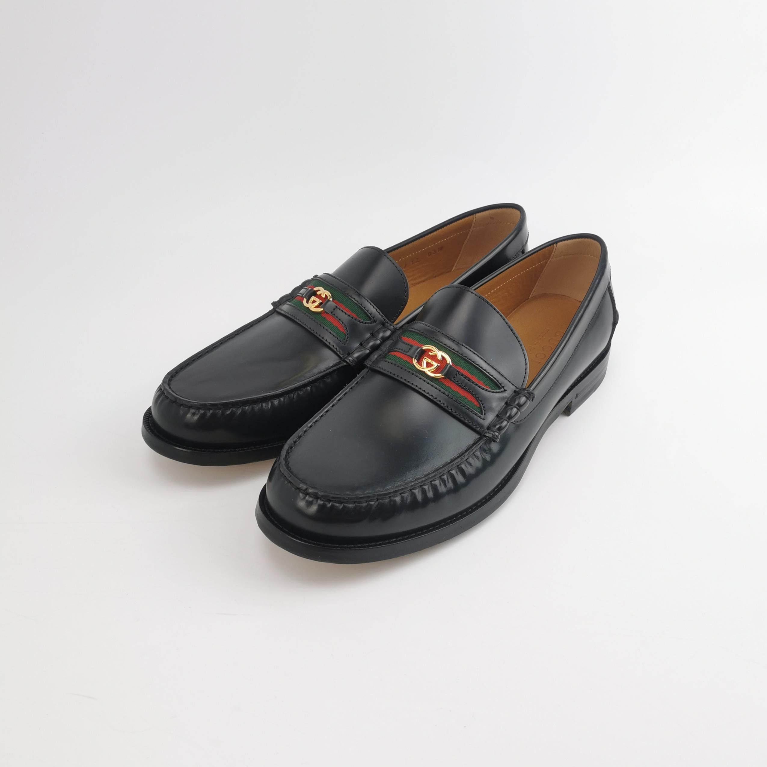 Gucci Gucci Web Stripe Leather Loafers US 13 Size US 13 / EU 46 - 3 Thumbnail