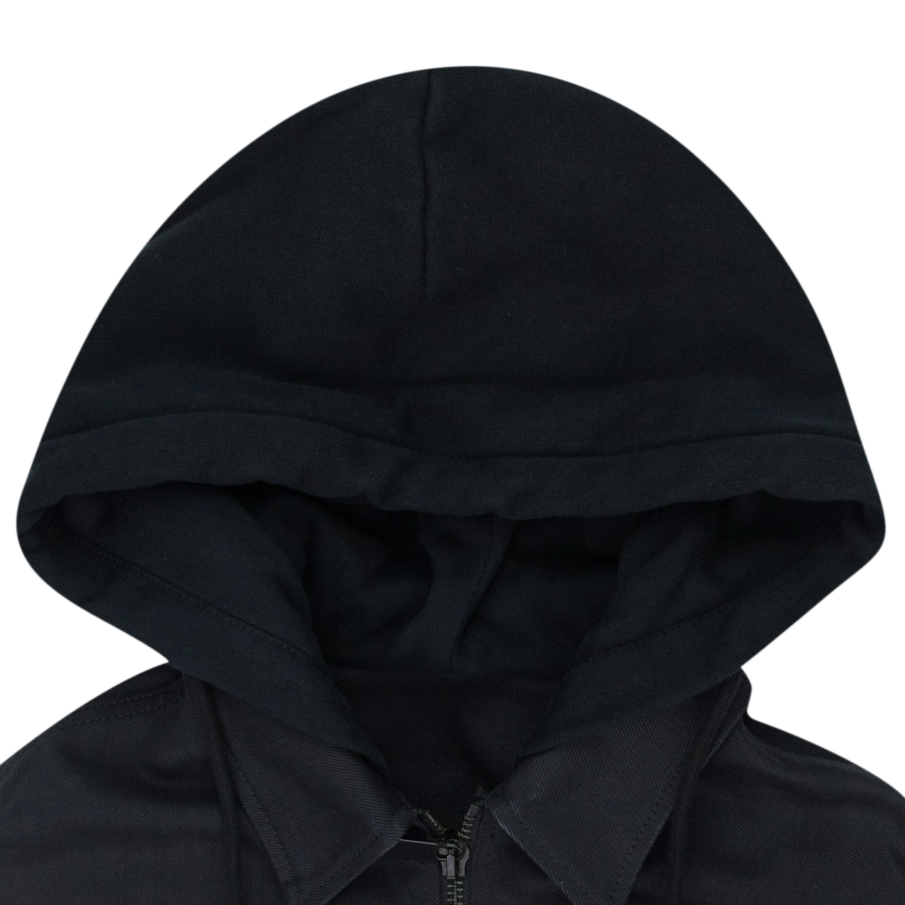 Marcelo Burlon Marcelo Burlon BLACK UNKNOWN CABAN WITH WHITE GRAPHIC DENIM JACKET SIZE L Size US L / EU 52-54 / 3 - 3 Thumbnail