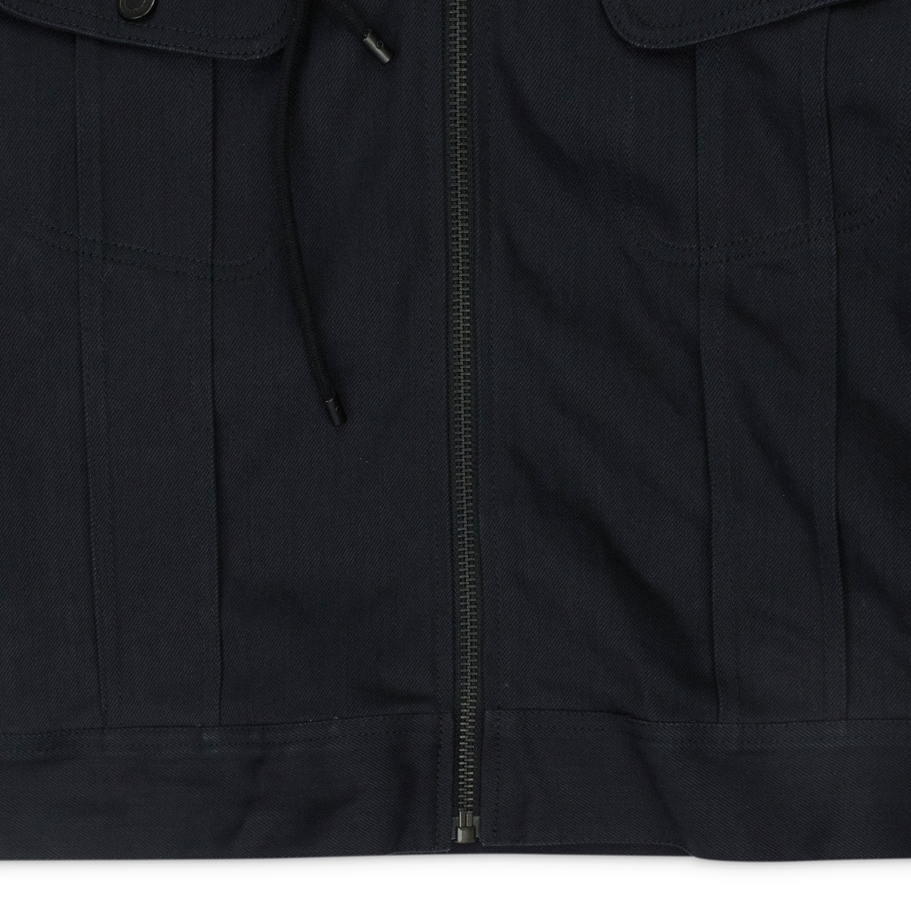 Marcelo Burlon Marcelo Burlon BLACK UNKNOWN CABAN WITH WHITE GRAPHIC DENIM JACKET SIZE L Size US L / EU 52-54 / 3 - 5 Thumbnail