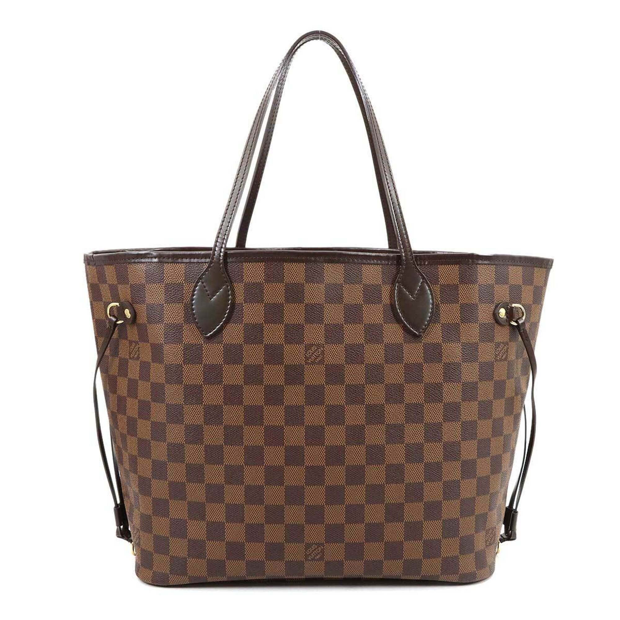 Louis Vuitton Louis Vuitton Damier Neverfull MM Tote Handbag, Ebene Cerise N51105 Brown Size ONE SIZE - 2 Thumbnail