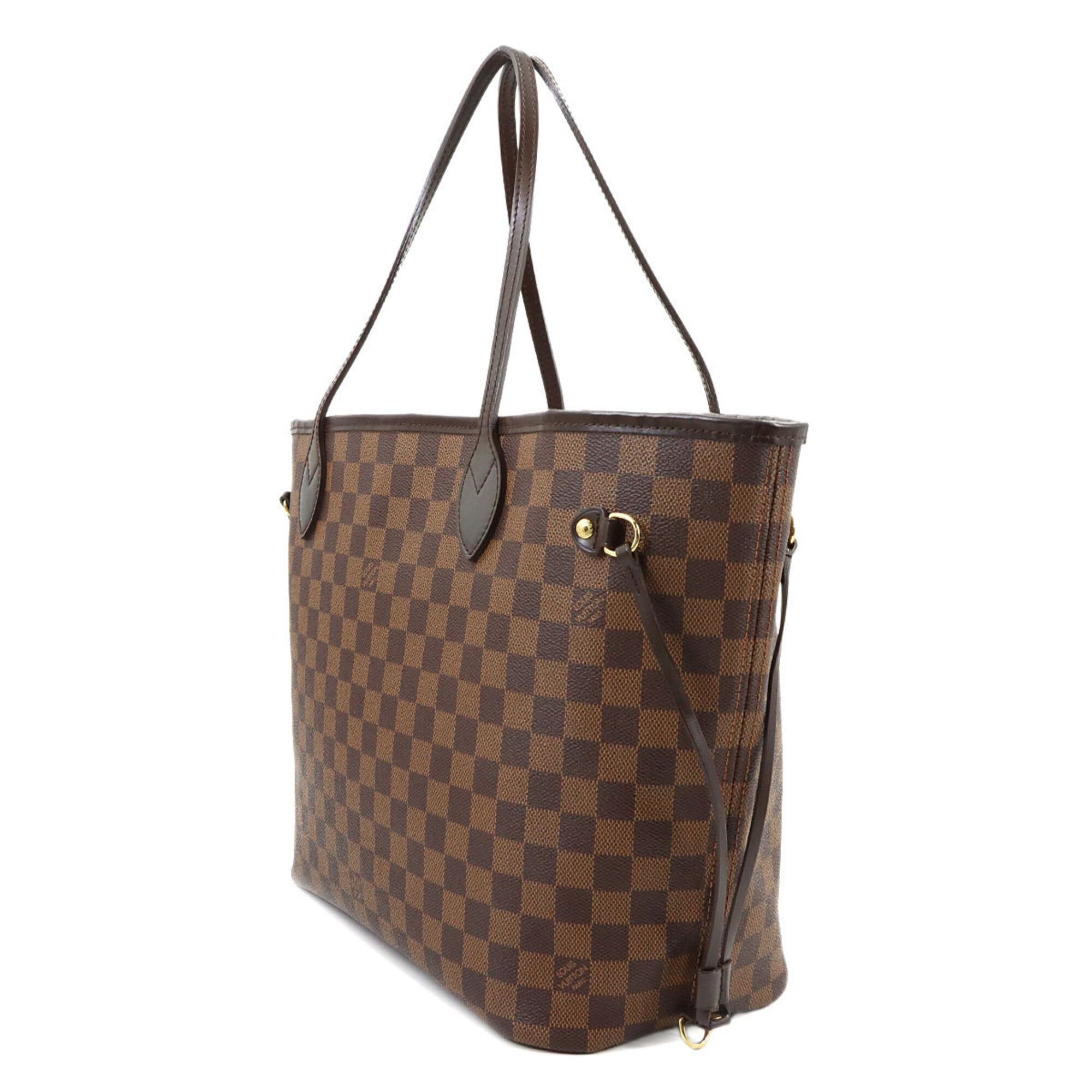 Louis Vuitton Louis Vuitton Damier Neverfull MM Tote Handbag, Ebene Cerise N51105 Brown Size ONE SIZE - 3 Thumbnail