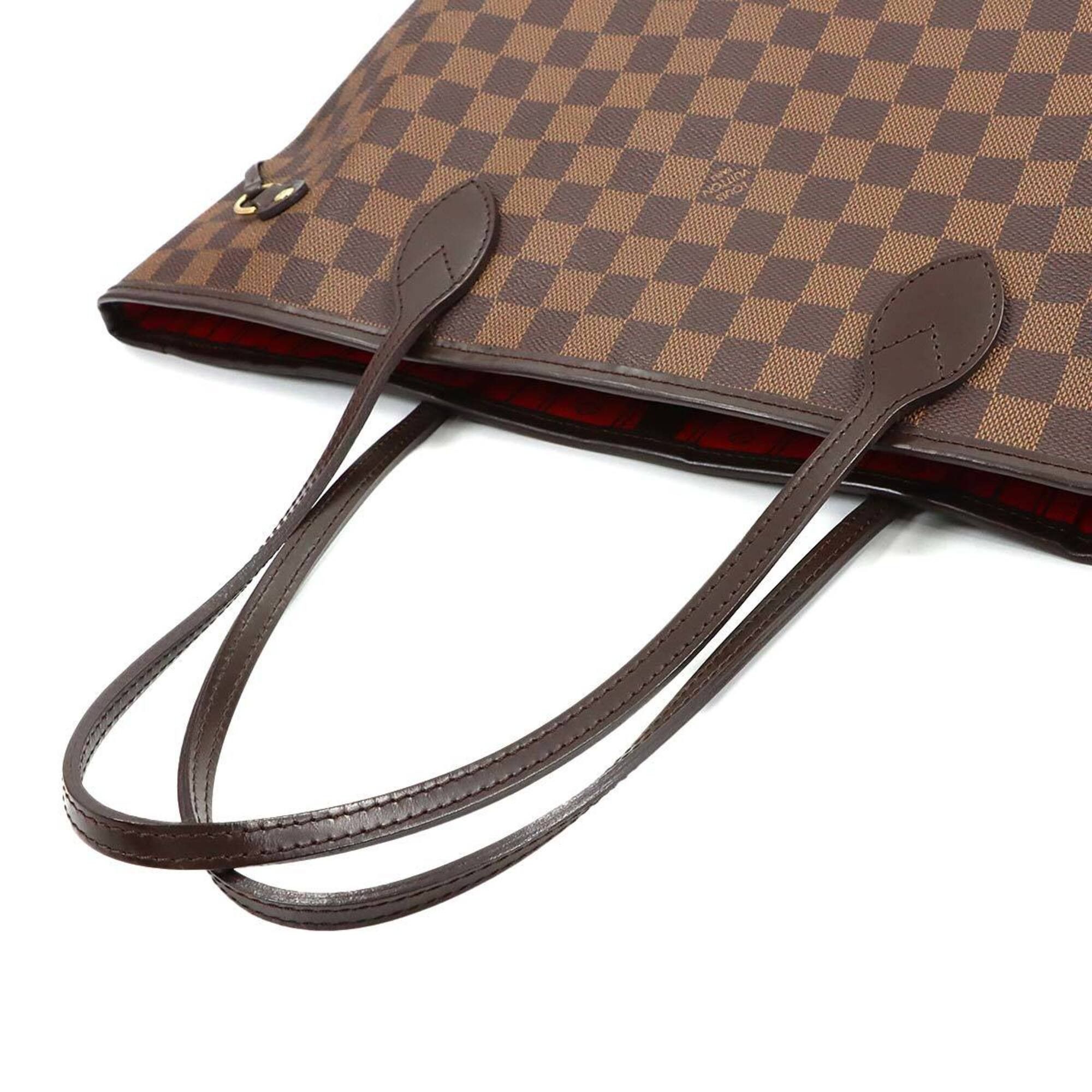 Louis Vuitton Louis Vuitton Damier Neverfull MM Tote Handbag, Ebene Cerise N51105 Brown Size ONE SIZE - 5 Thumbnail