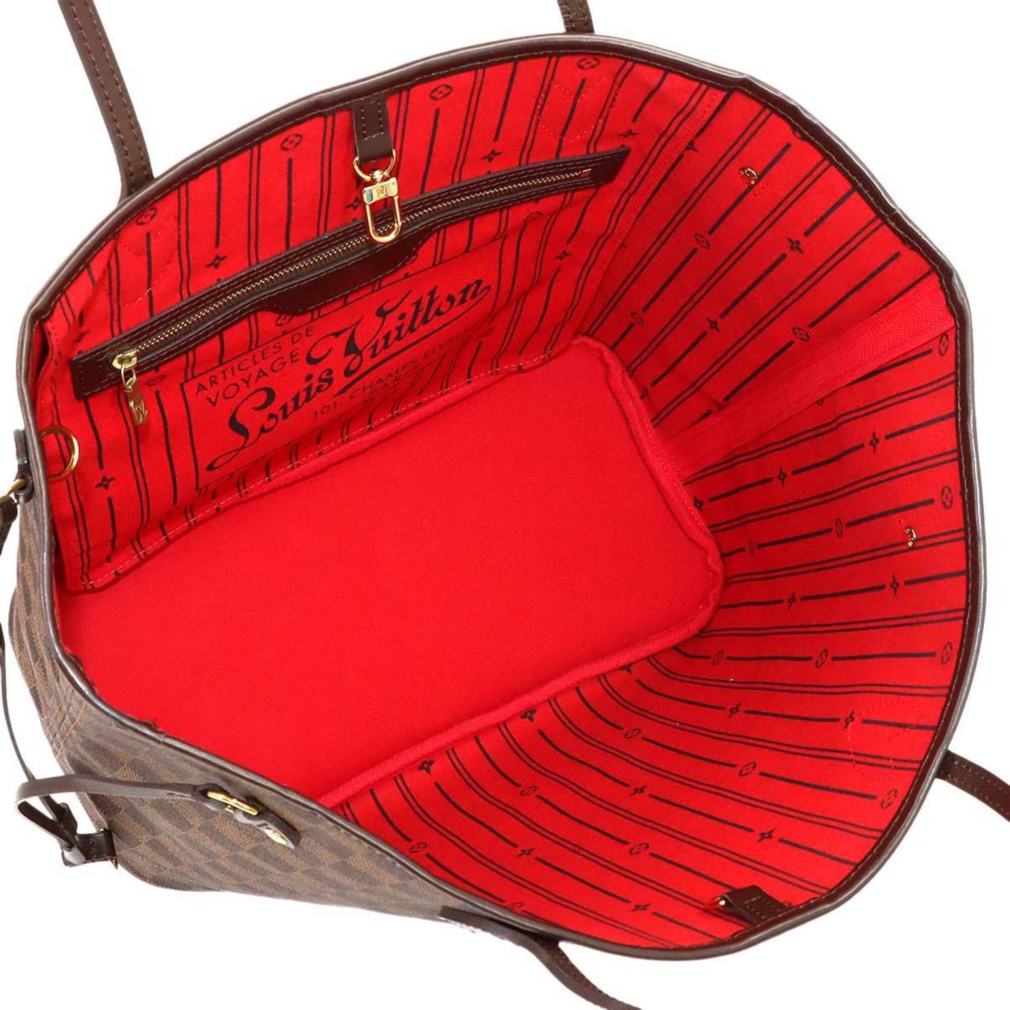 Louis Vuitton Louis Vuitton Damier Neverfull MM Tote Handbag, Ebene Cerise N51105 Brown Size ONE SIZE - 6 Thumbnail