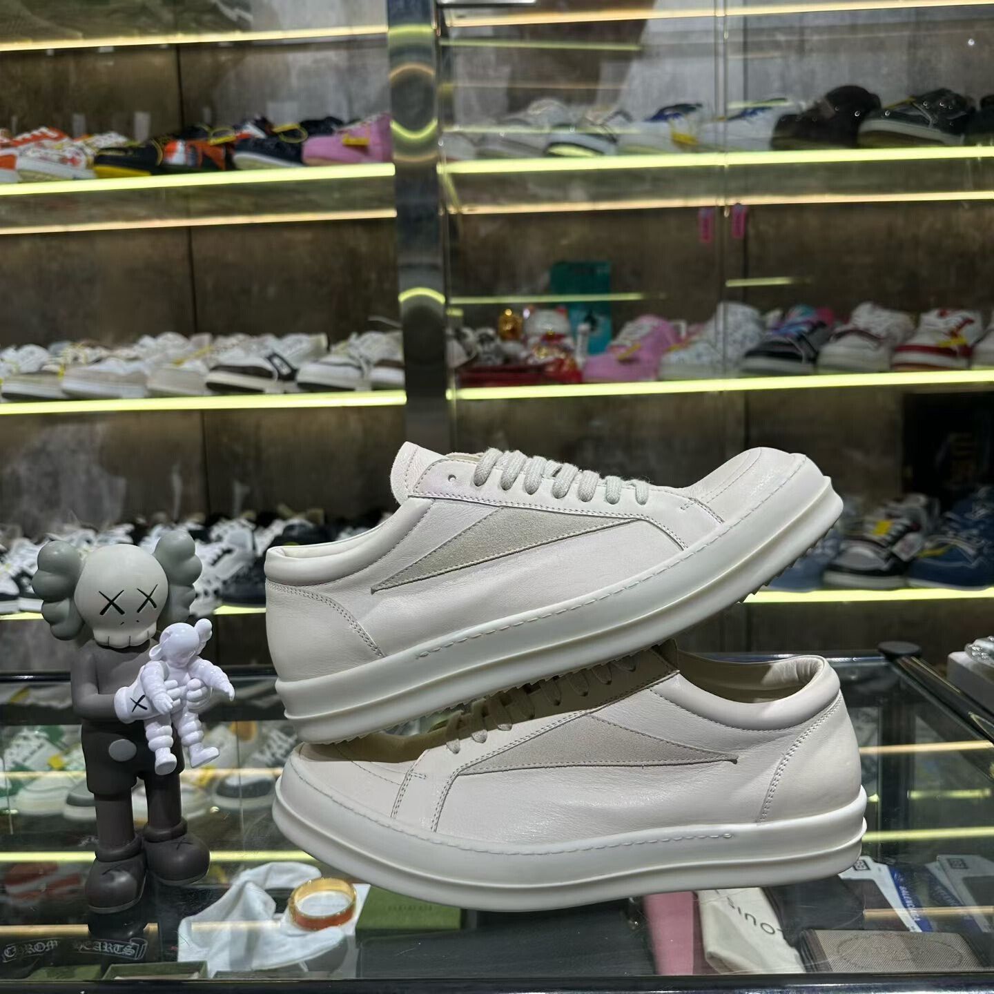 Rick Owens Rick Owens Leather White Hitop Sneakers 12 Men Size US 12 / EU 45 - 4 Thumbnail