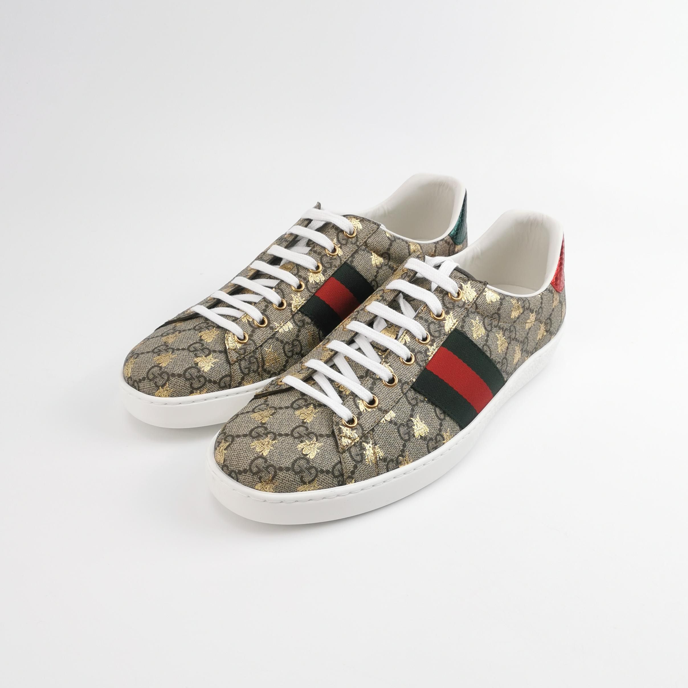 Gucci Gucci Bee Pattern Ace Sneakers Size 13 Size US 13 / EU 46 - 3 Thumbnail