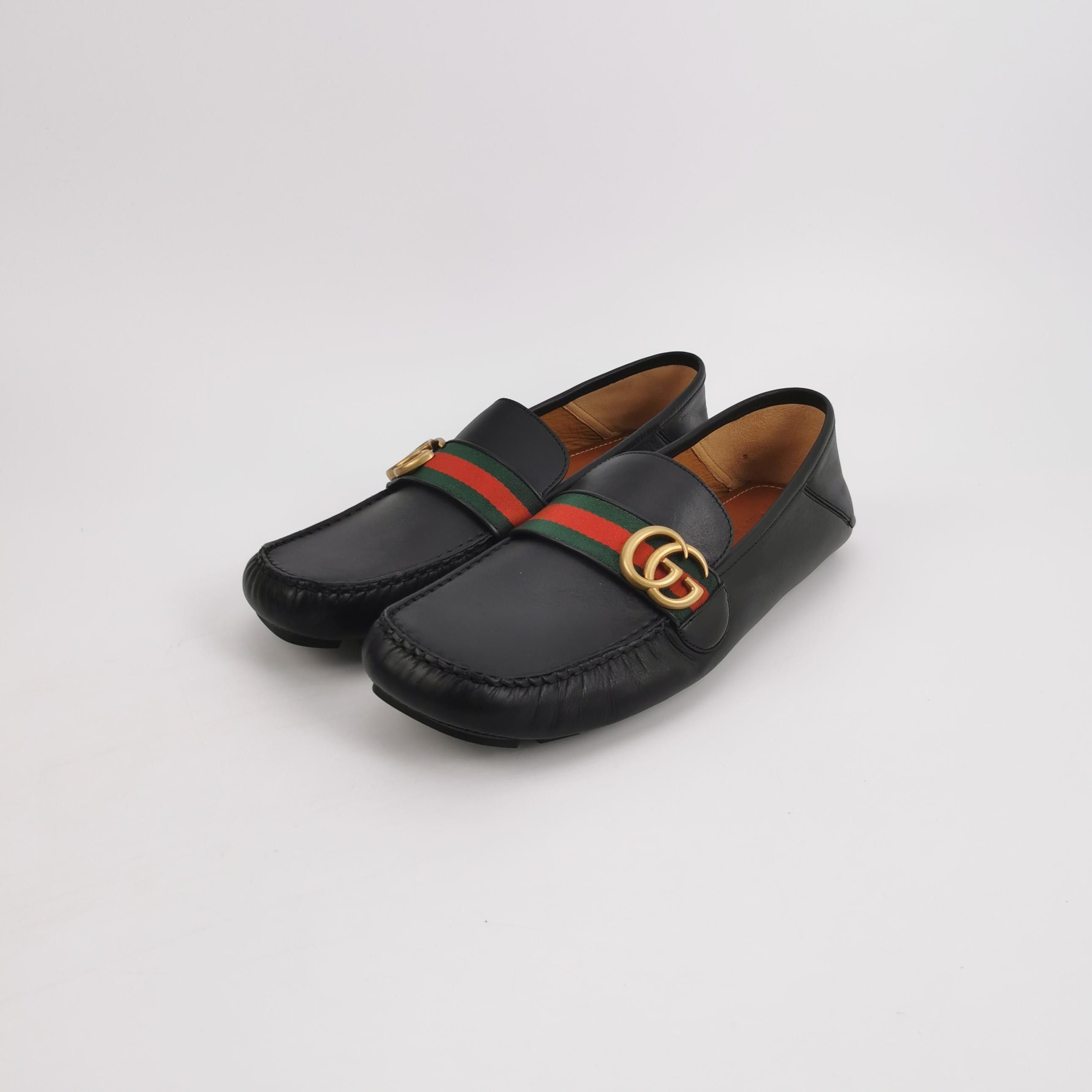 Gucci Gucci Web Stripe Leather Loafers 10.5 Size US 11 / EU 44 - 3 Thumbnail