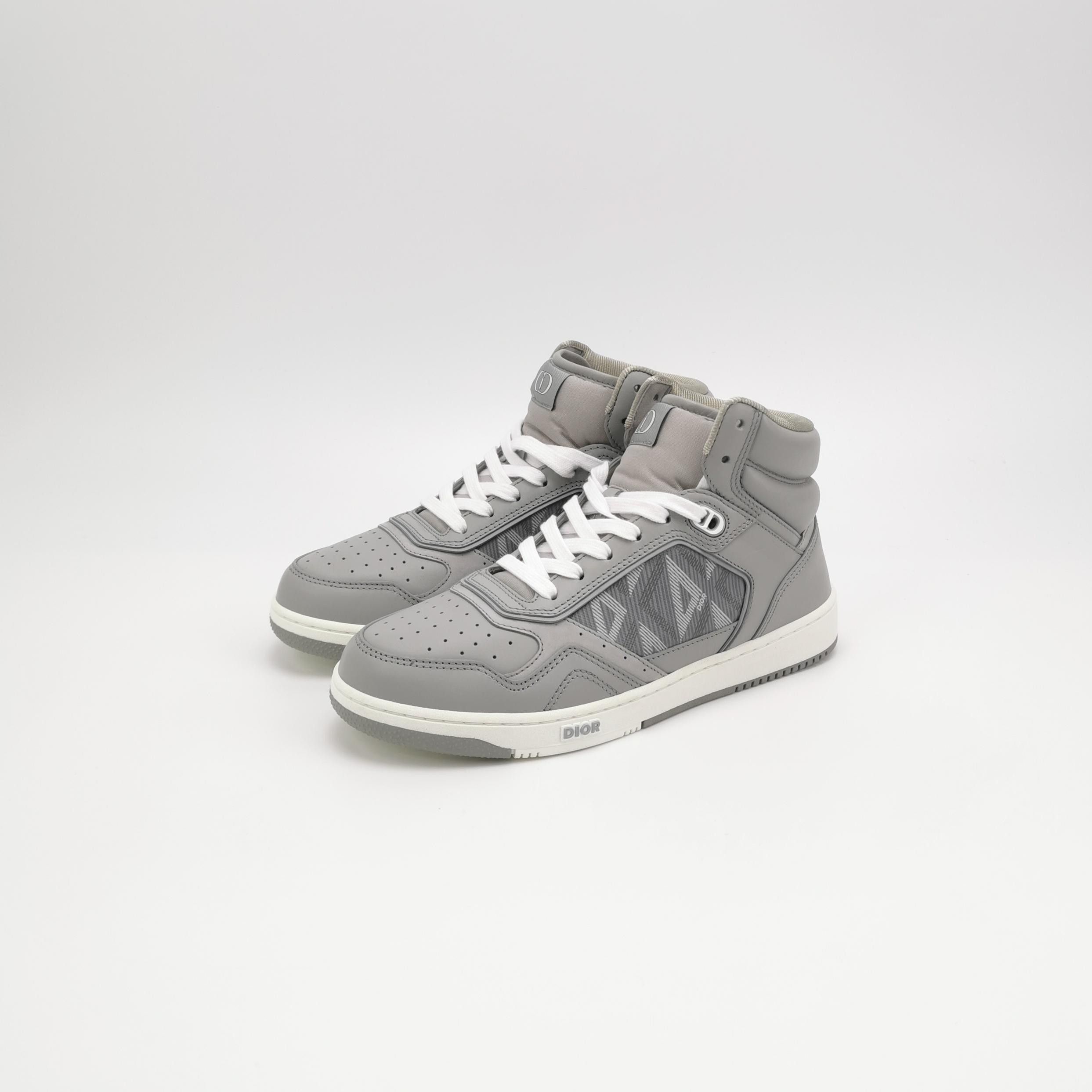 Dior Dior B27 Grey Leather Hi-Top Sneakers 39 Size US 6 / EU 39 - 3 Thumbnail