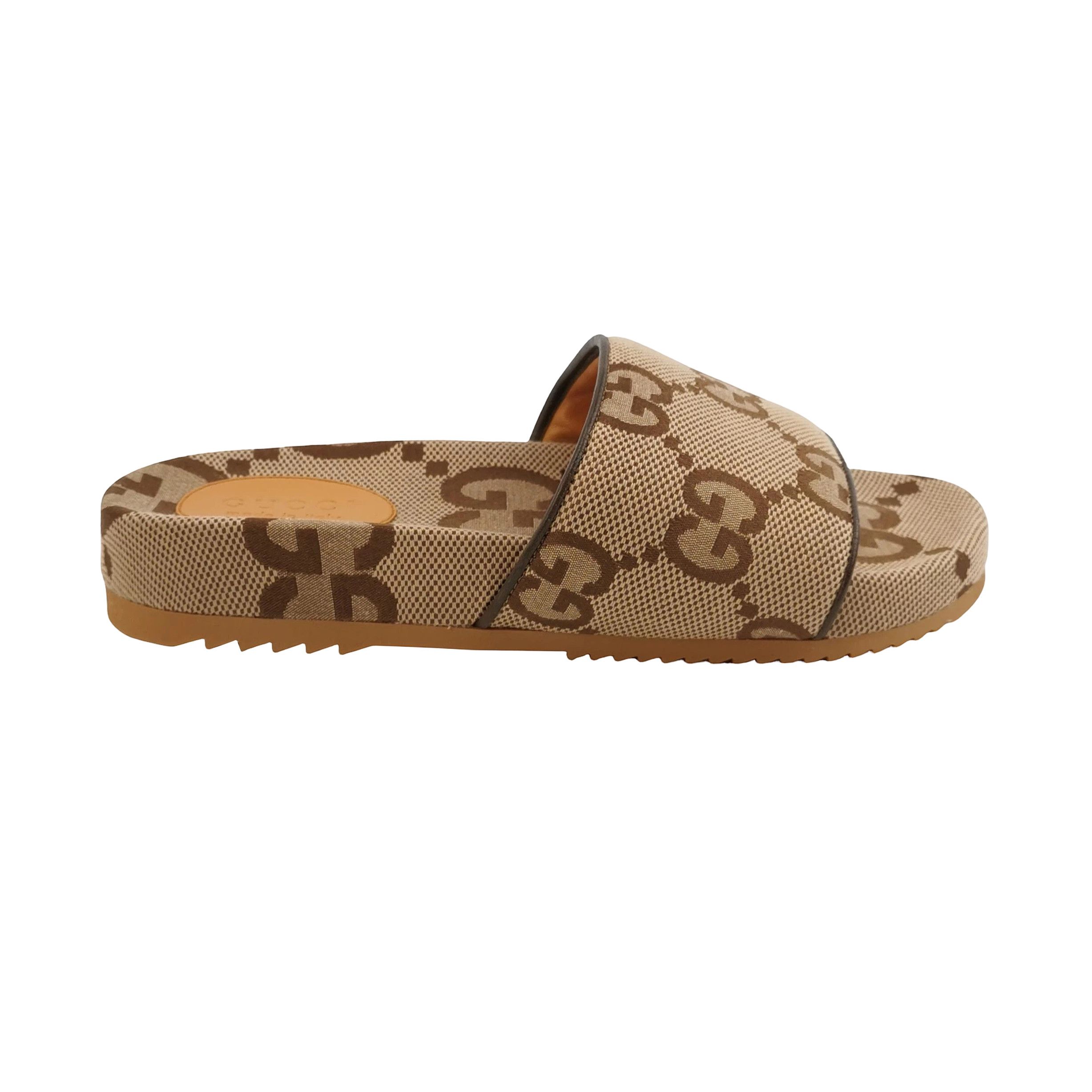 Gucci Gucci GG Supreme Canvas Lambskin Slides Size 43 Size US 10 / EU 43 - 2 Thumbnail