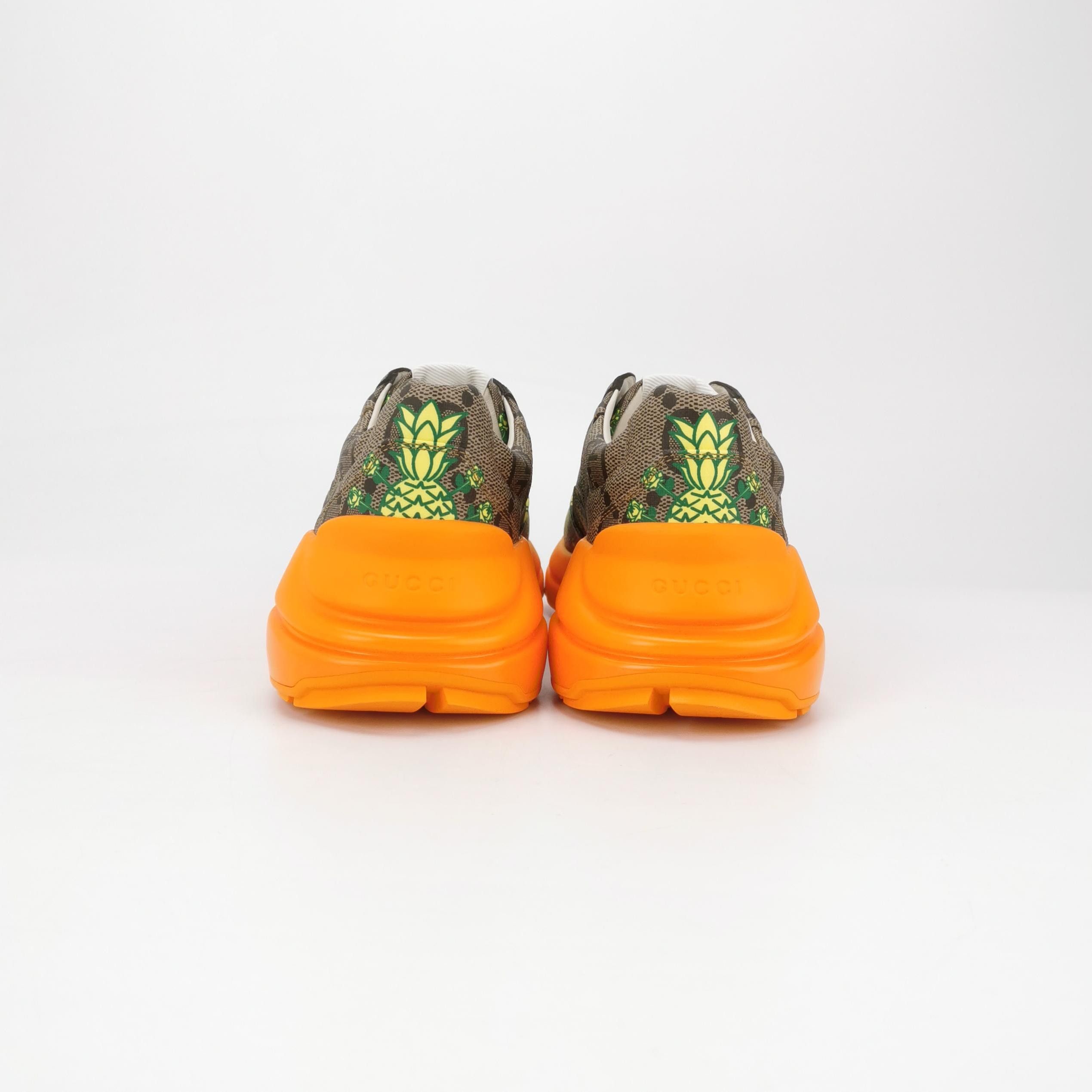 Gucci Gucci Pineapple Print Rhyton Sneakers 40.5 Size US 7 / EU 40 - 5 Thumbnail
