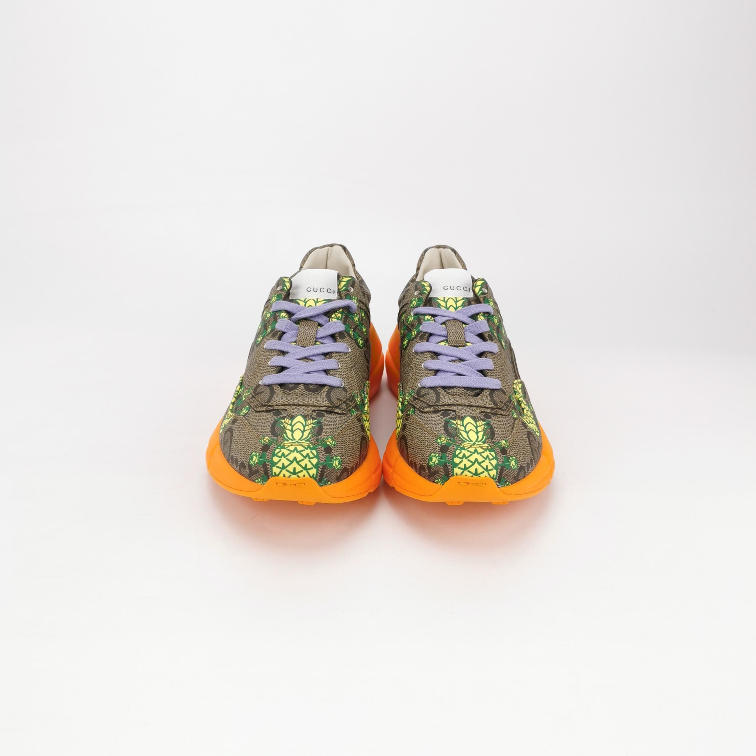 Gucci Gucci Pineapple Print Rhyton Sneakers 40.5 Size US 7 / EU 40 - 4 Thumbnail
