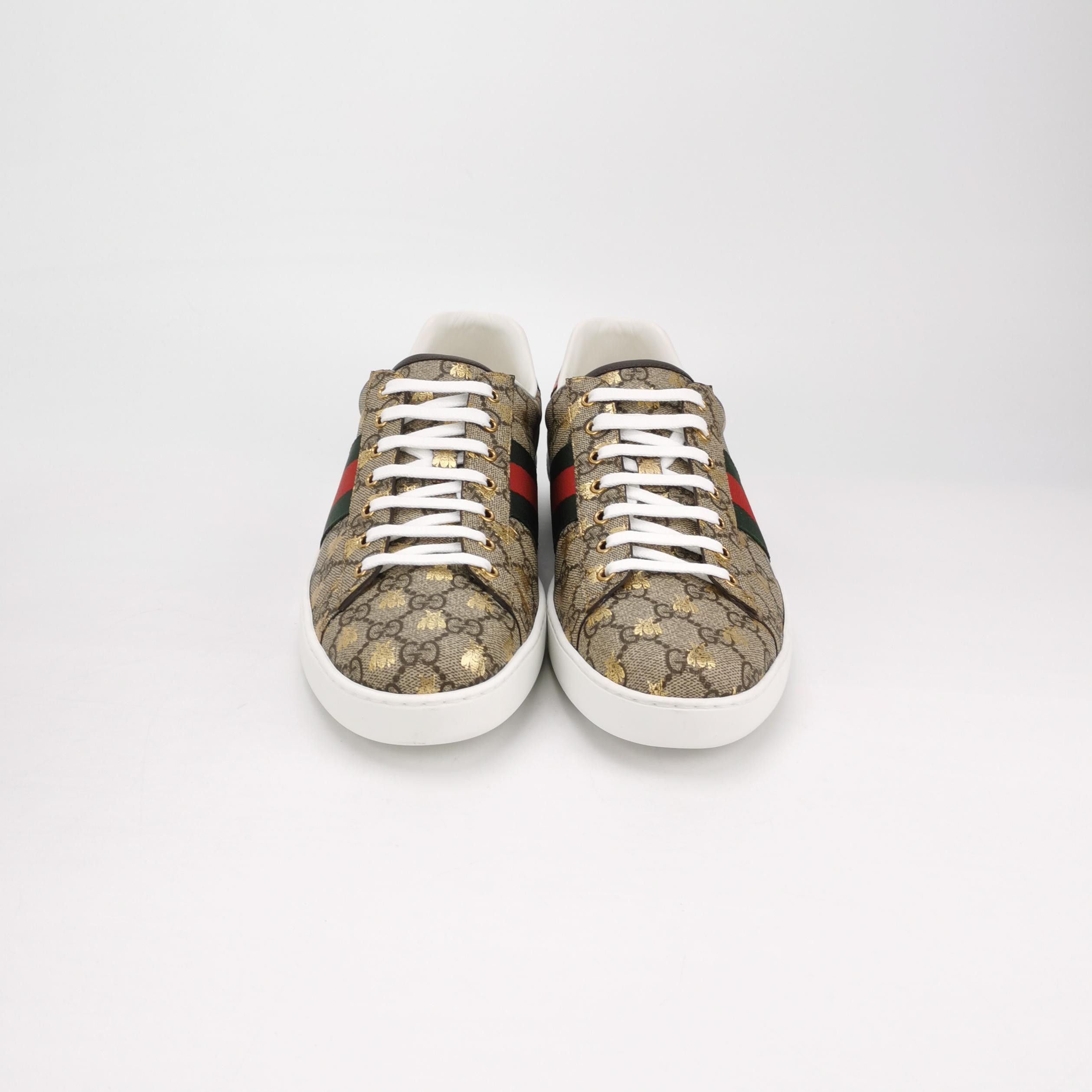 Gucci Gucci Bee Pattern GG Supreme Ace Sneakers 47 Size US 14 / EU 47 - 4 Thumbnail