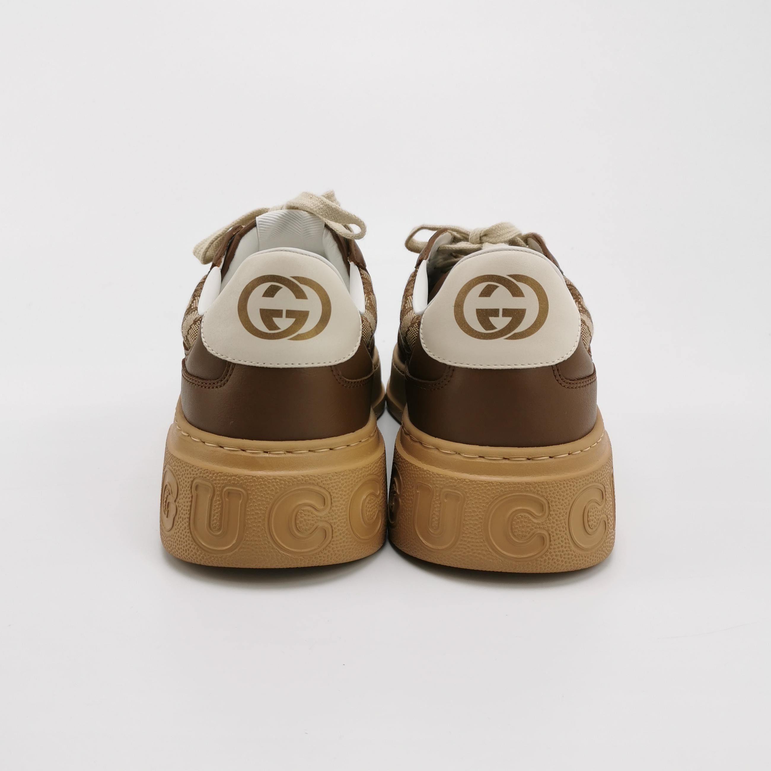 Gucci Gucci GG Supreme Canvas Brown Leather Sneakers 45 Size US 12 / EU 45 - 5 Thumbnail