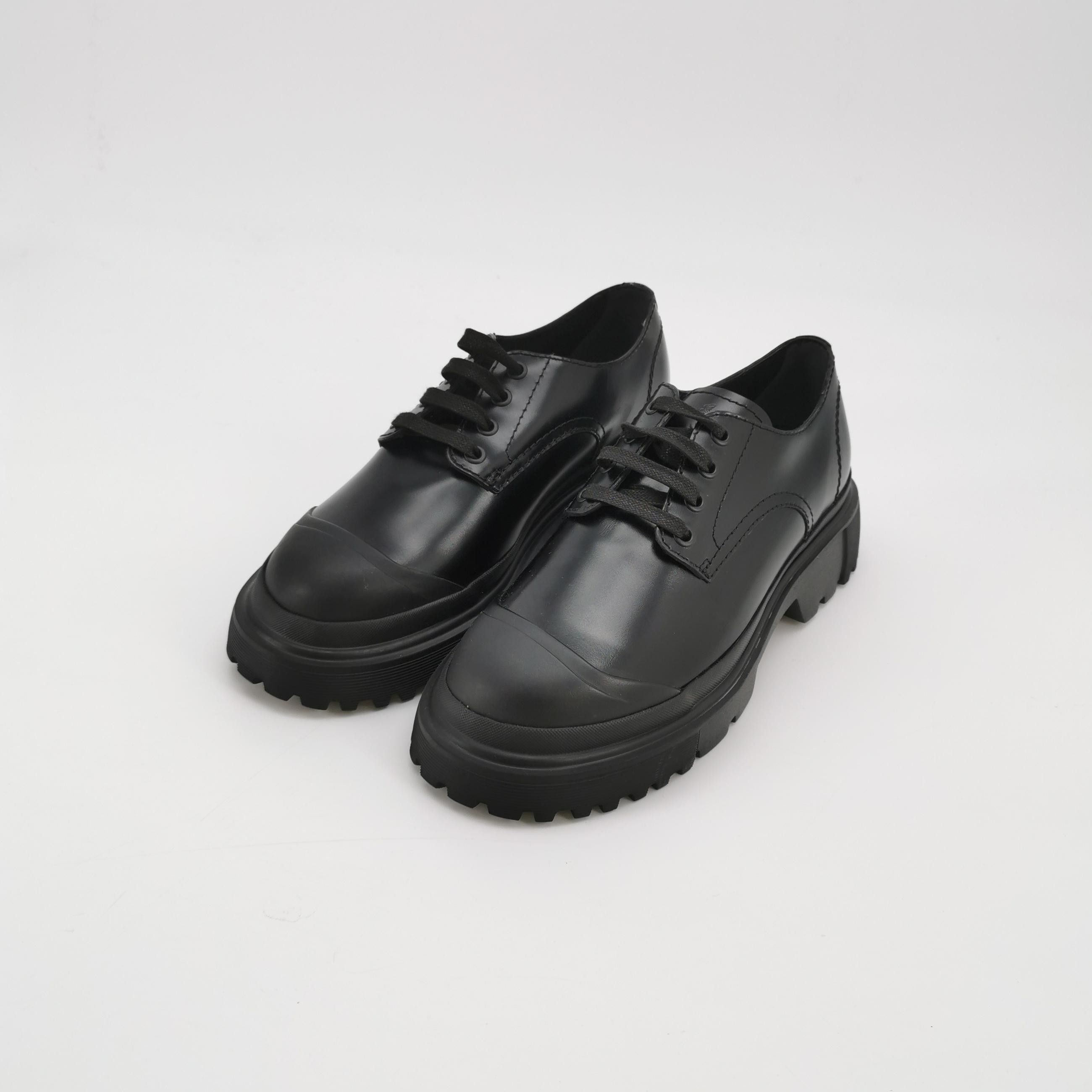 Hogan Hogan Black Leather Lace-Up Shoes US 7 Size US 7 / EU 40 - 3 Thumbnail