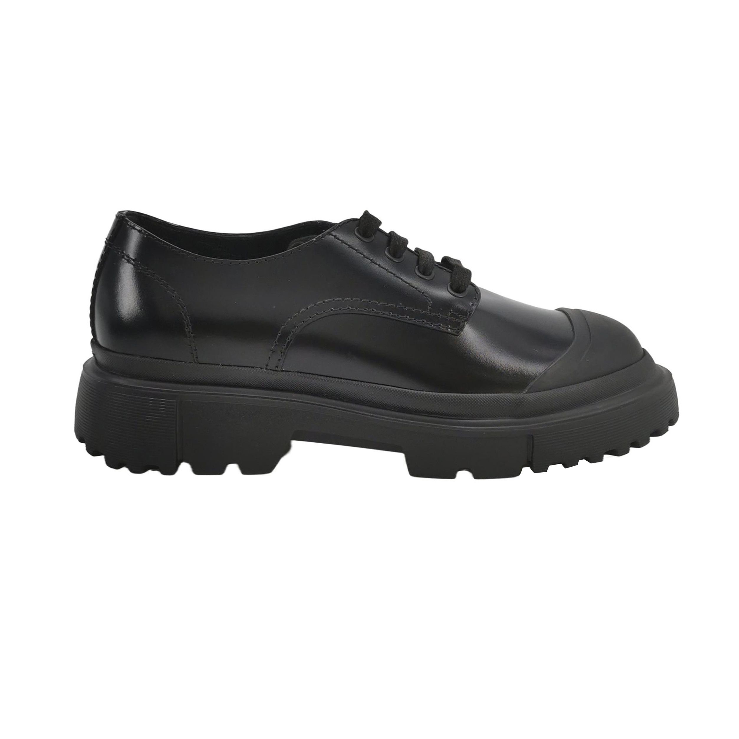 Hogan Hogan Black Leather Lace-Up Shoes US 7 Size US 7 / EU 40 - 2 Thumbnail