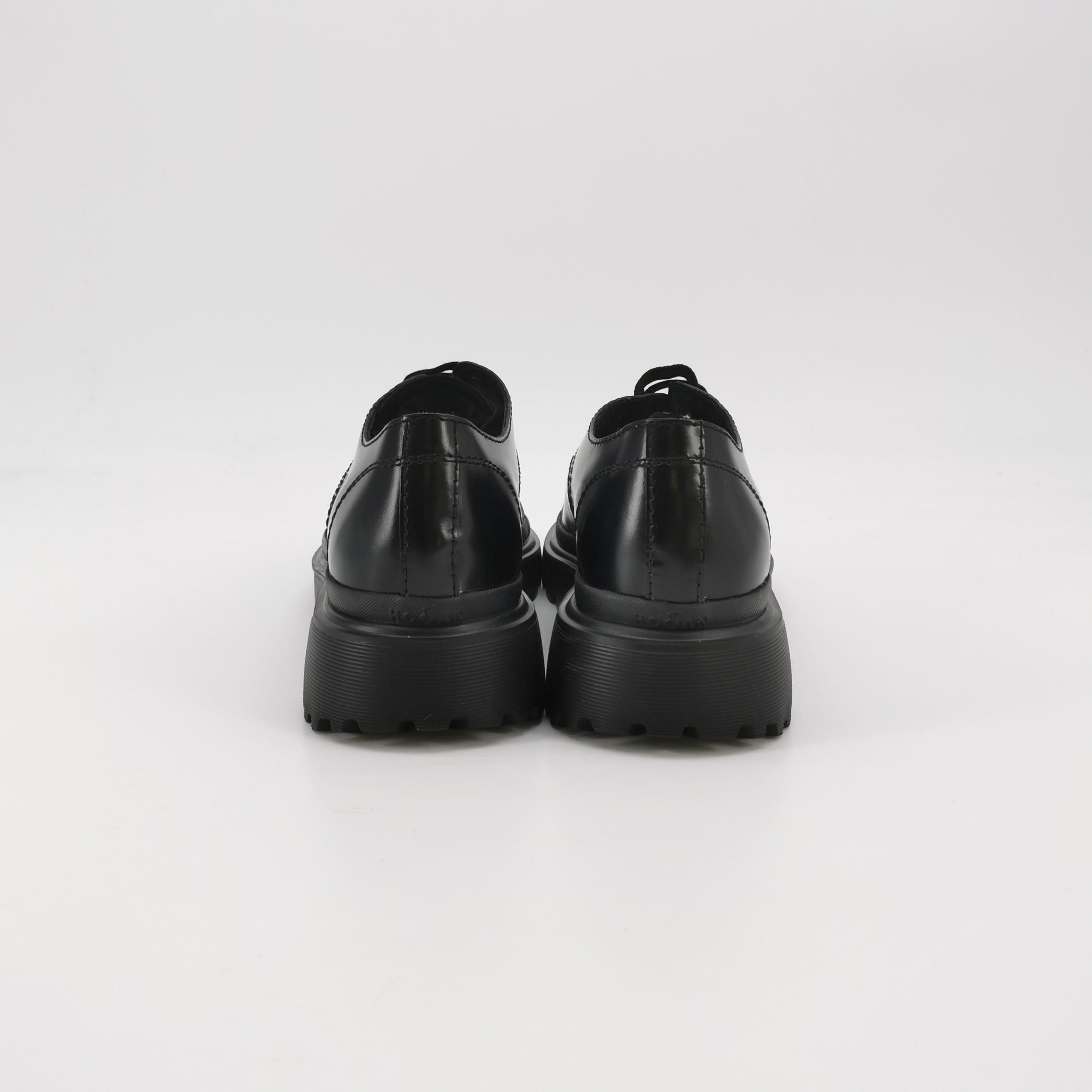 Hogan Hogan Black Leather Lace-Up Shoes US 7 Size US 7 / EU 40 - 5 Thumbnail
