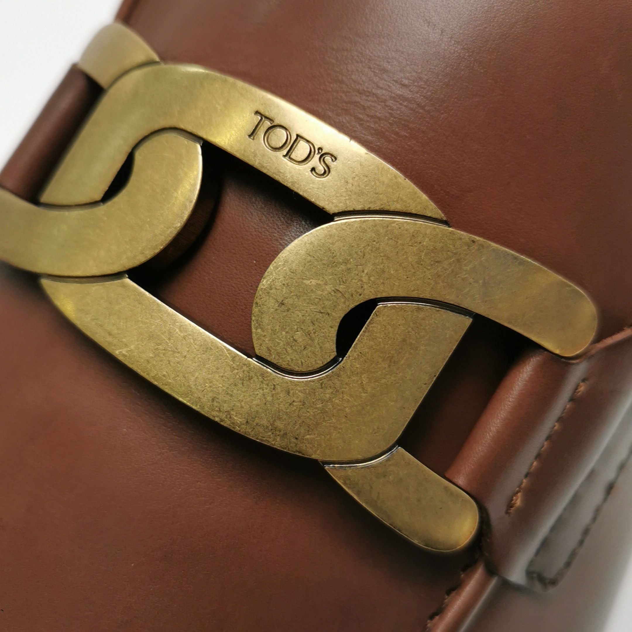 Tod's Tod's Brown Leather T-Chain Loafers US 7 Size US 7 / EU 40 - 17 Thumbnail