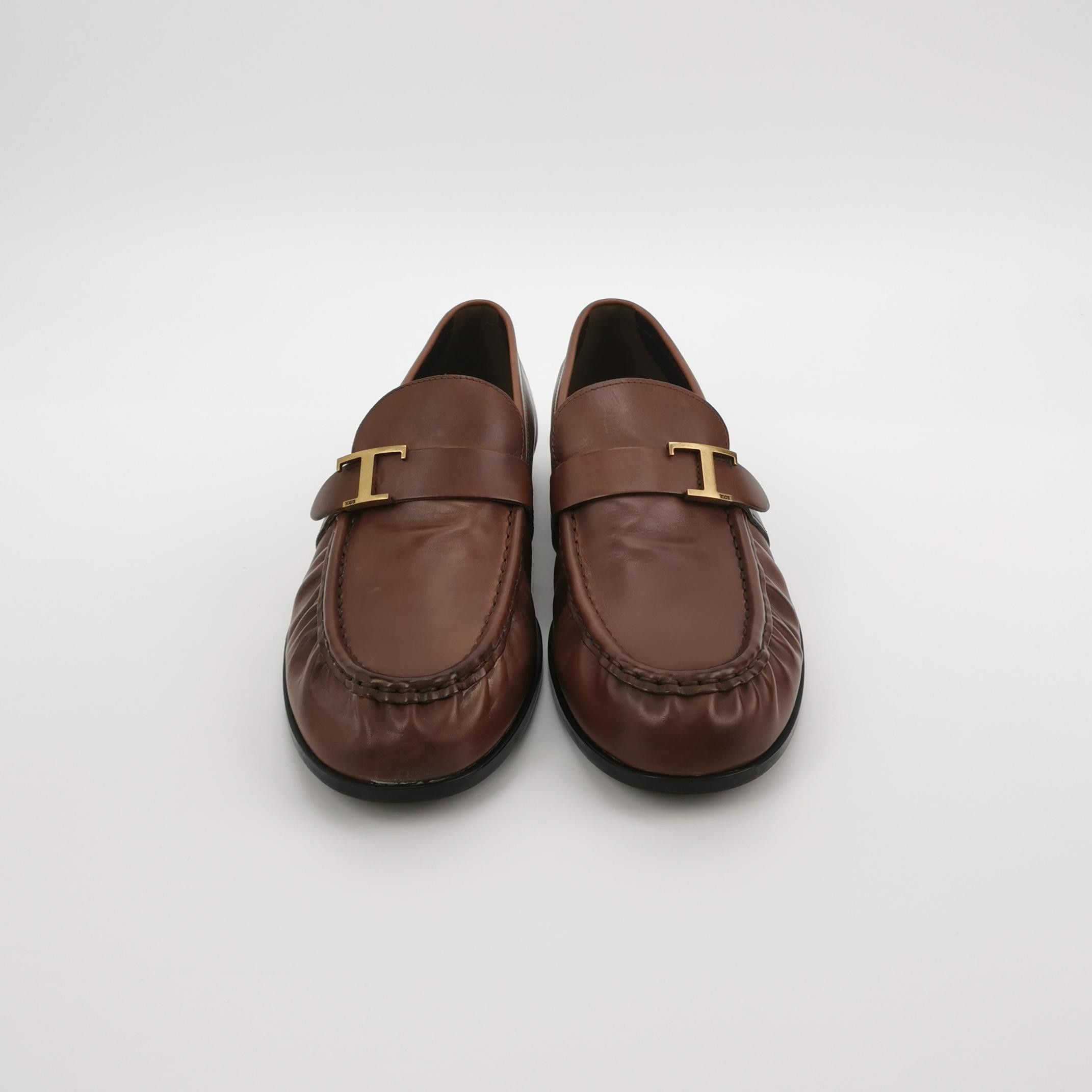 Tod's Tod's Brown T Logo Leather Loafers 40.5 Size US 7 / EU 40 - 4 Thumbnail