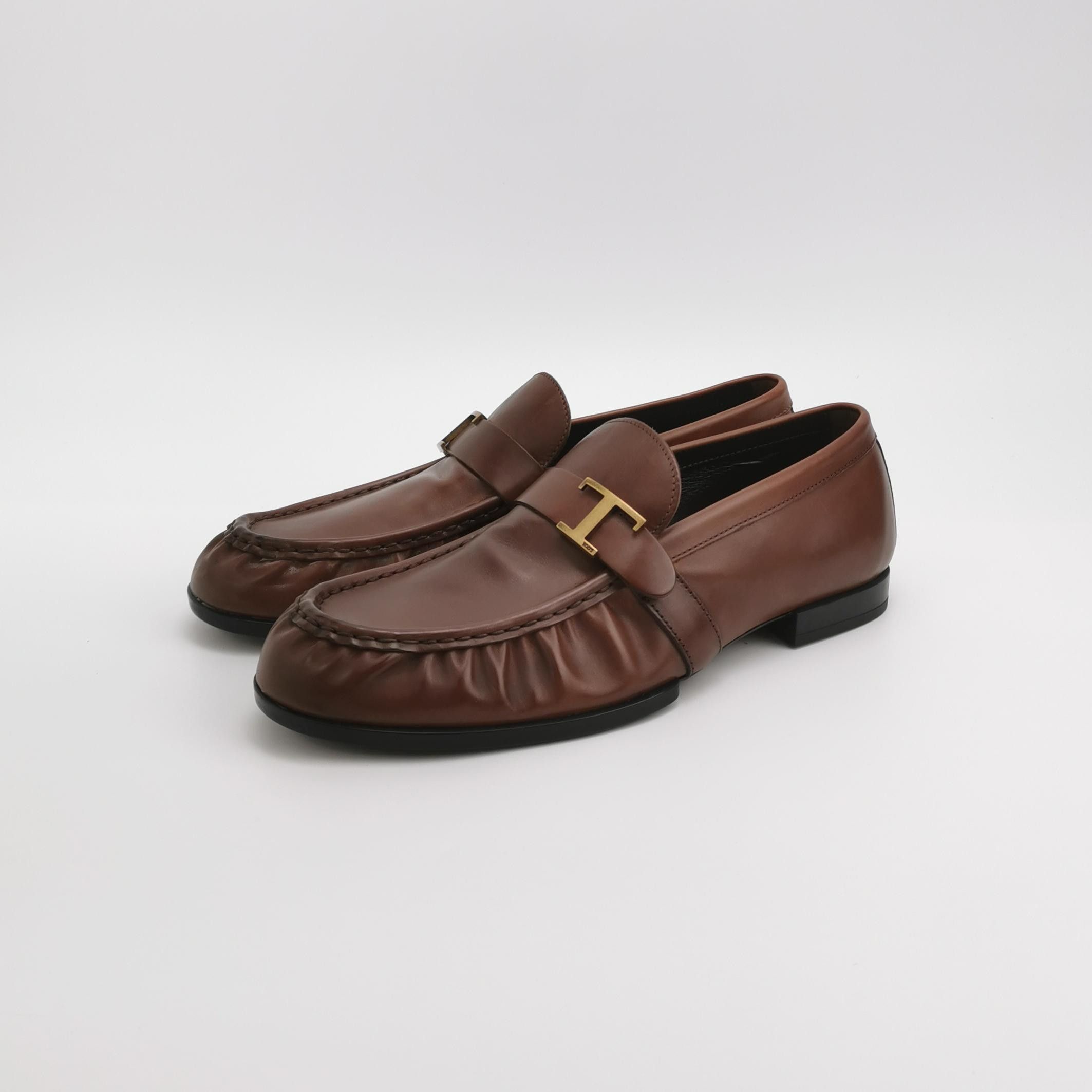 Tod's Tod's Brown T Logo Leather Loafers 40.5 Size US 7 / EU 40 - 3 Thumbnail