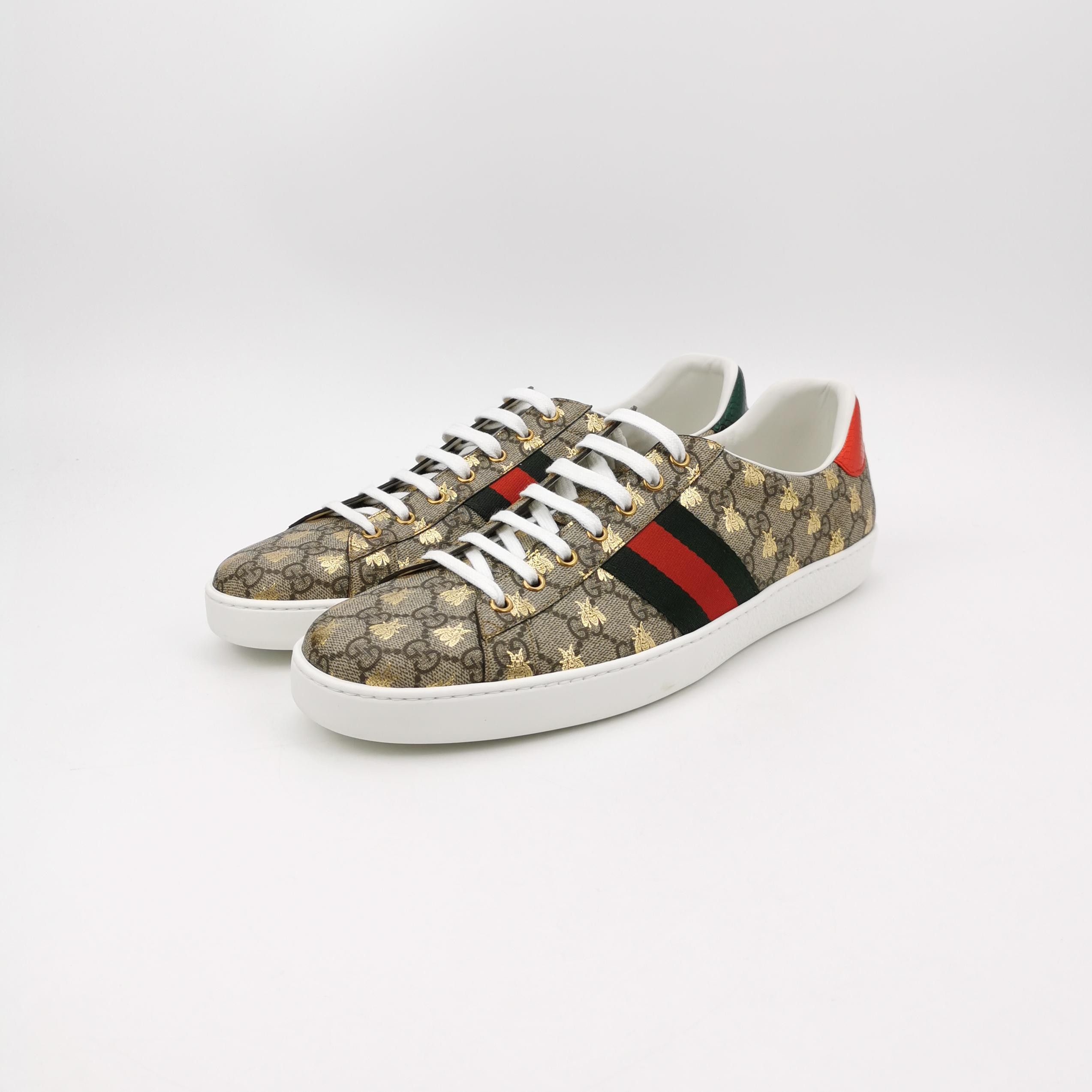 Gucci Gucci Bee Print GG Supreme Ace Sneakers 48 Size US 15 / EU 48 - 3 Thumbnail