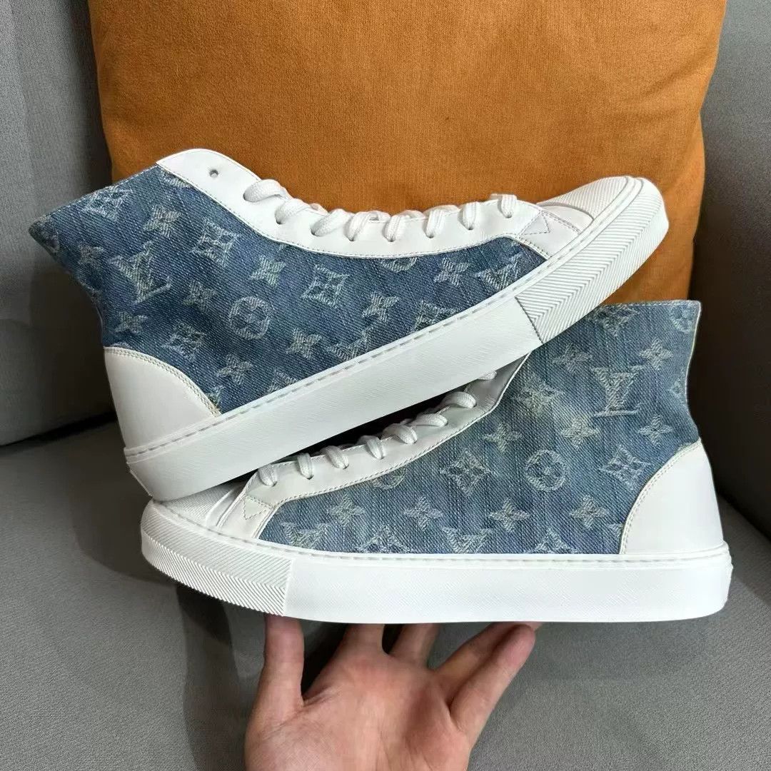 Louis Vuitton Louis Vuitton Denim Blue Hitop Sneakers 9 Men Size US 9 / EU 42 - 5 Thumbnail