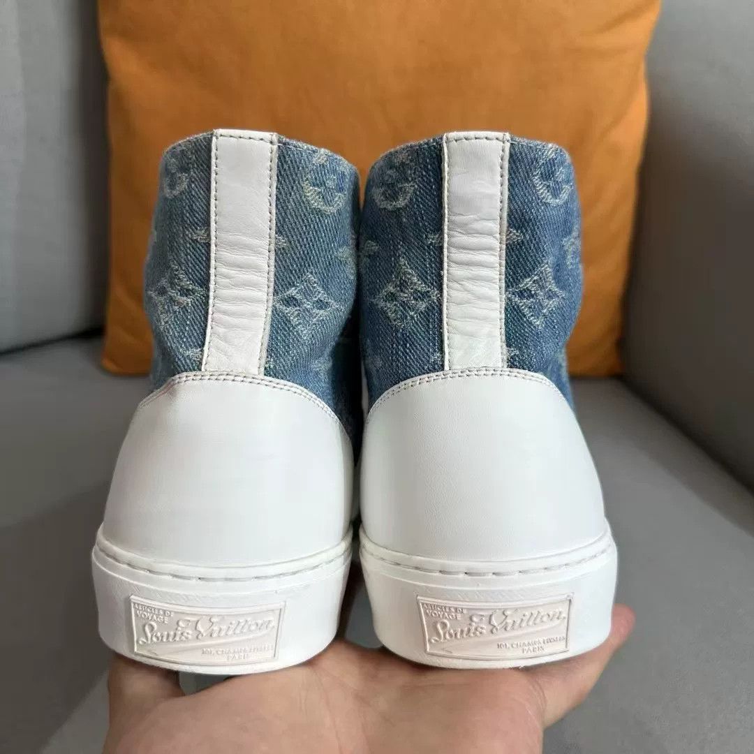 Louis Vuitton Louis Vuitton Denim Blue Hitop Sneakers 9 Men Size US 9 / EU 42 - 3 Thumbnail