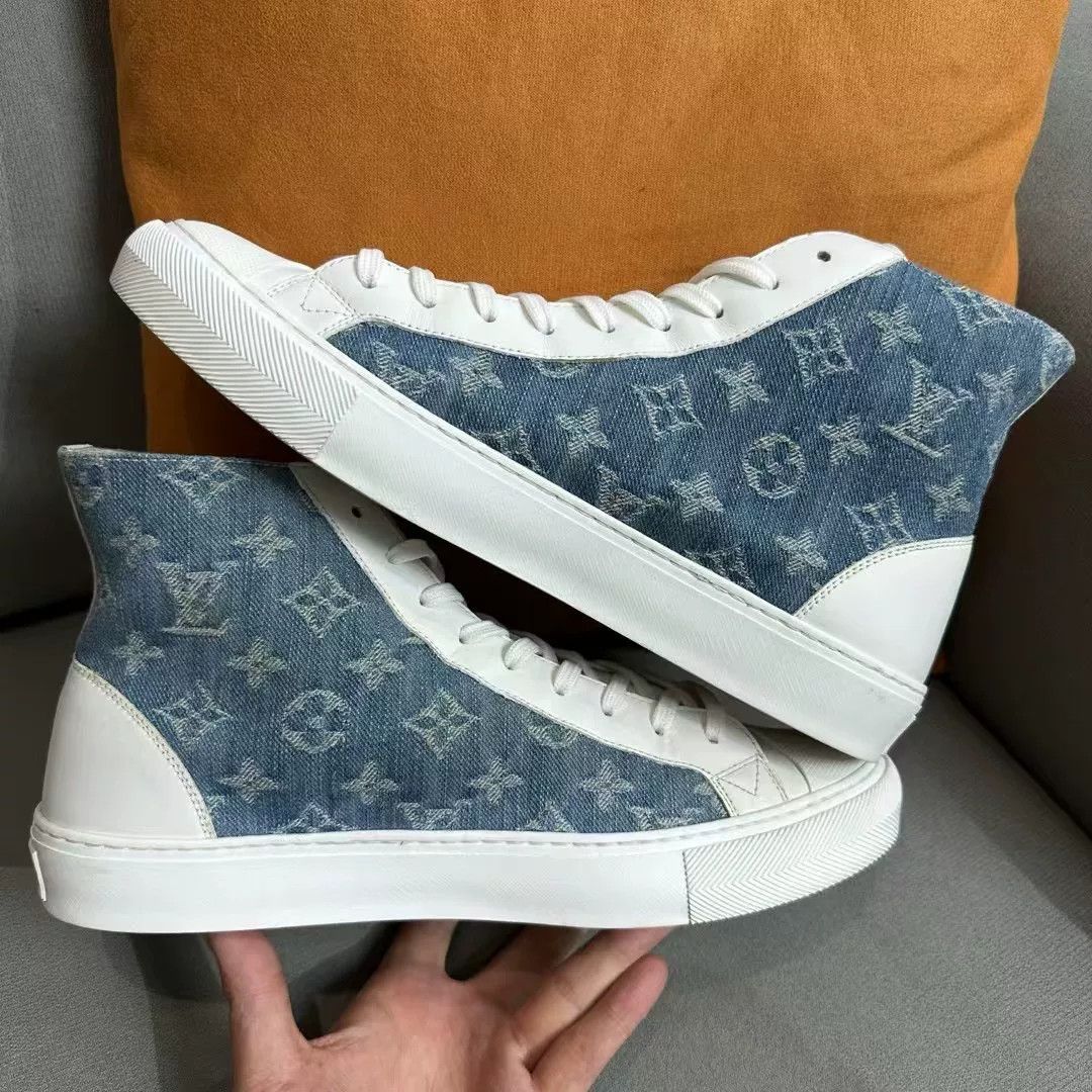 Louis Vuitton Louis Vuitton Denim Blue Hitop Sneakers 9 Men Size US 9 / EU 42 - 4 Thumbnail