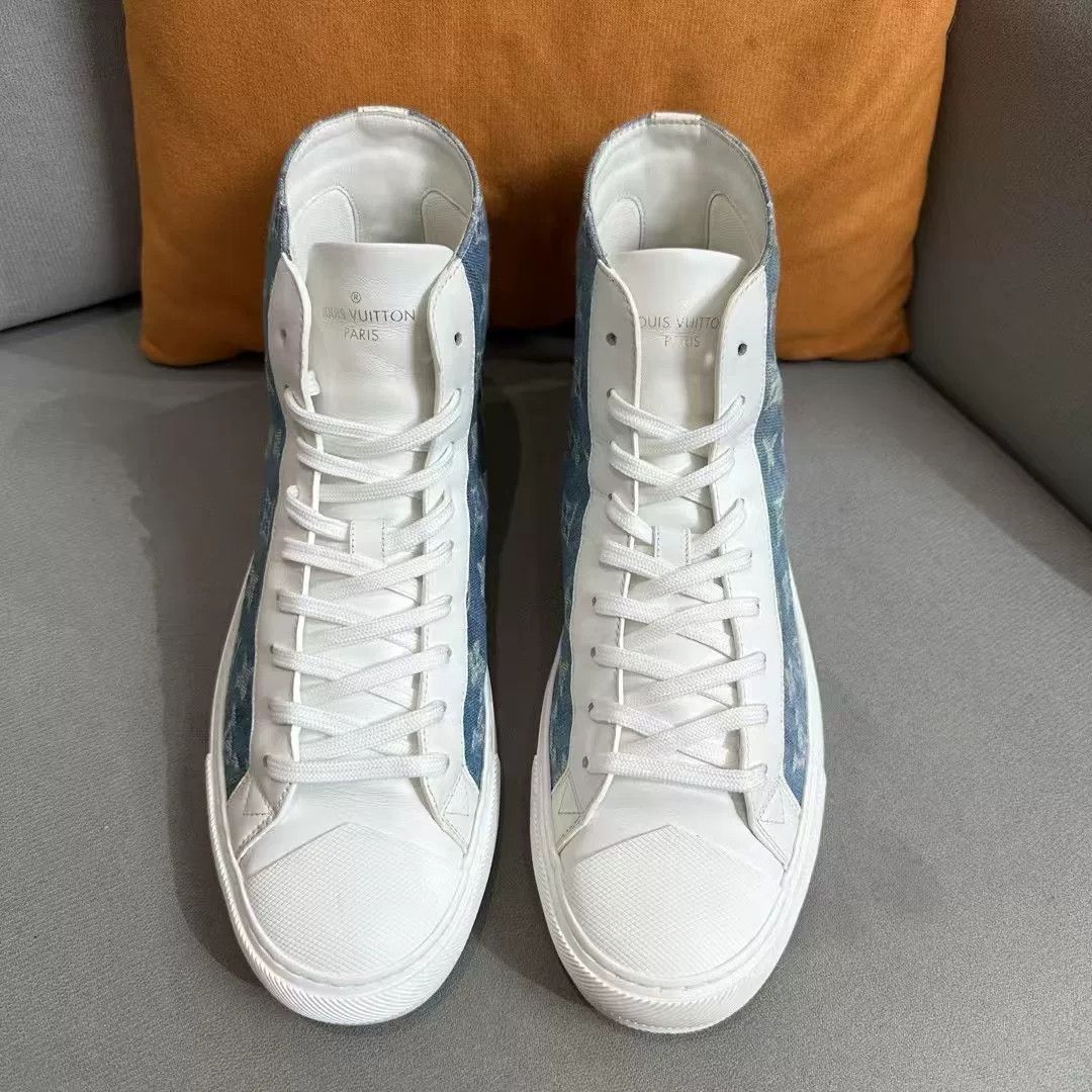 Louis Vuitton Louis Vuitton Denim Blue Hitop Sneakers 9 Men Size US 9 / EU 42 - 2 Thumbnail