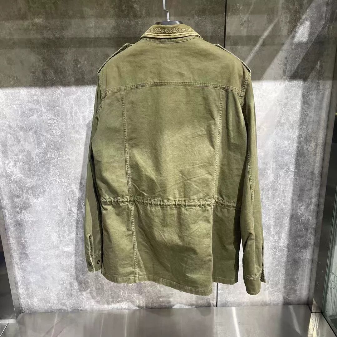 Saint Laurent Paris Saint Laurent Paris Embroidered Green Jacket L Women Size L / US 10 / IT 46 - 2 Thumbnail