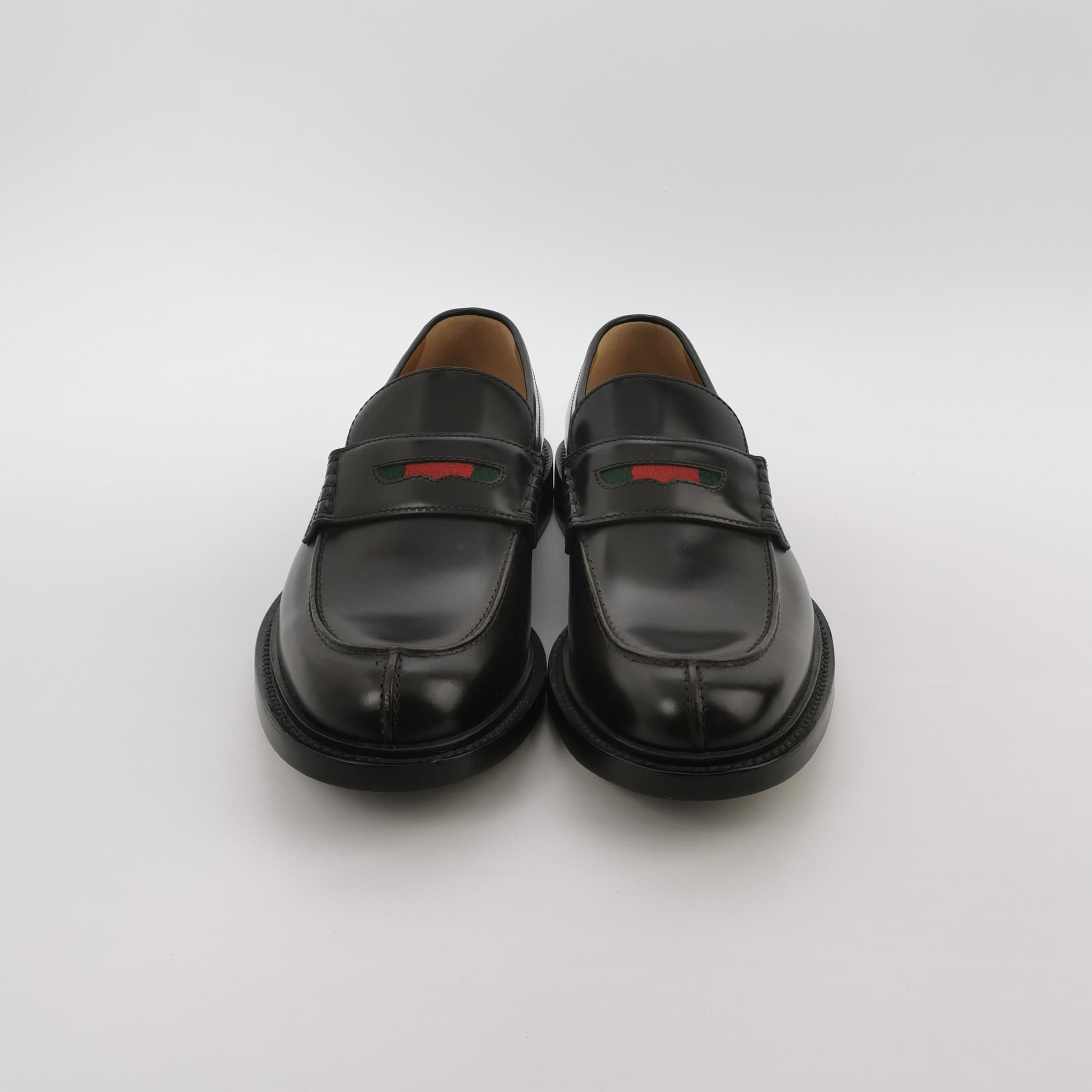 Gucci Gucci Web Stripe Leather Loafers Size 42 Size US 9 / EU 42 - 4 Thumbnail
