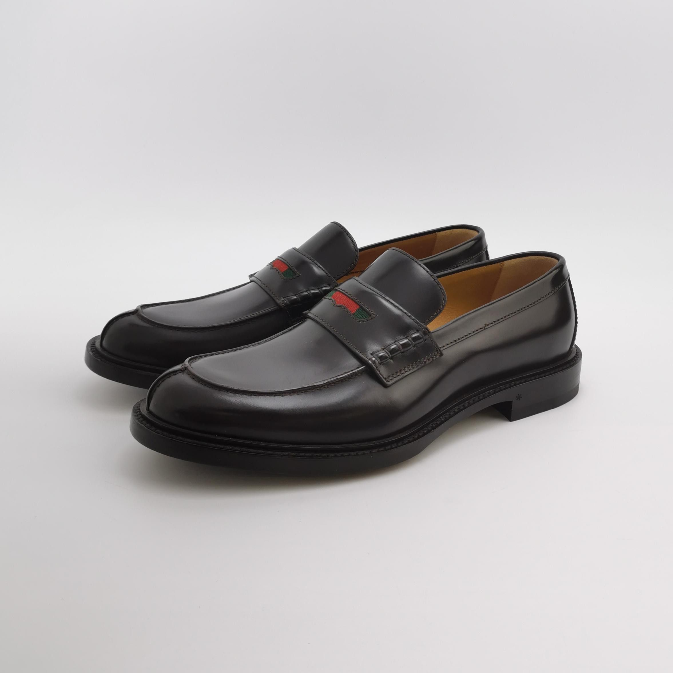 Gucci Gucci Web Stripe Leather Loafers Size 42 Size US 9 / EU 42 - 3 Thumbnail