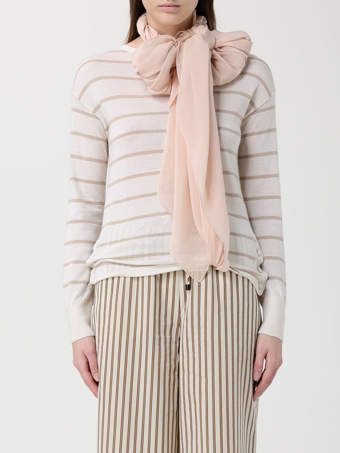 Max Mara Max Mara Scarf Woman Yellow Cream Size ONE SIZE - 2 Thumbnail