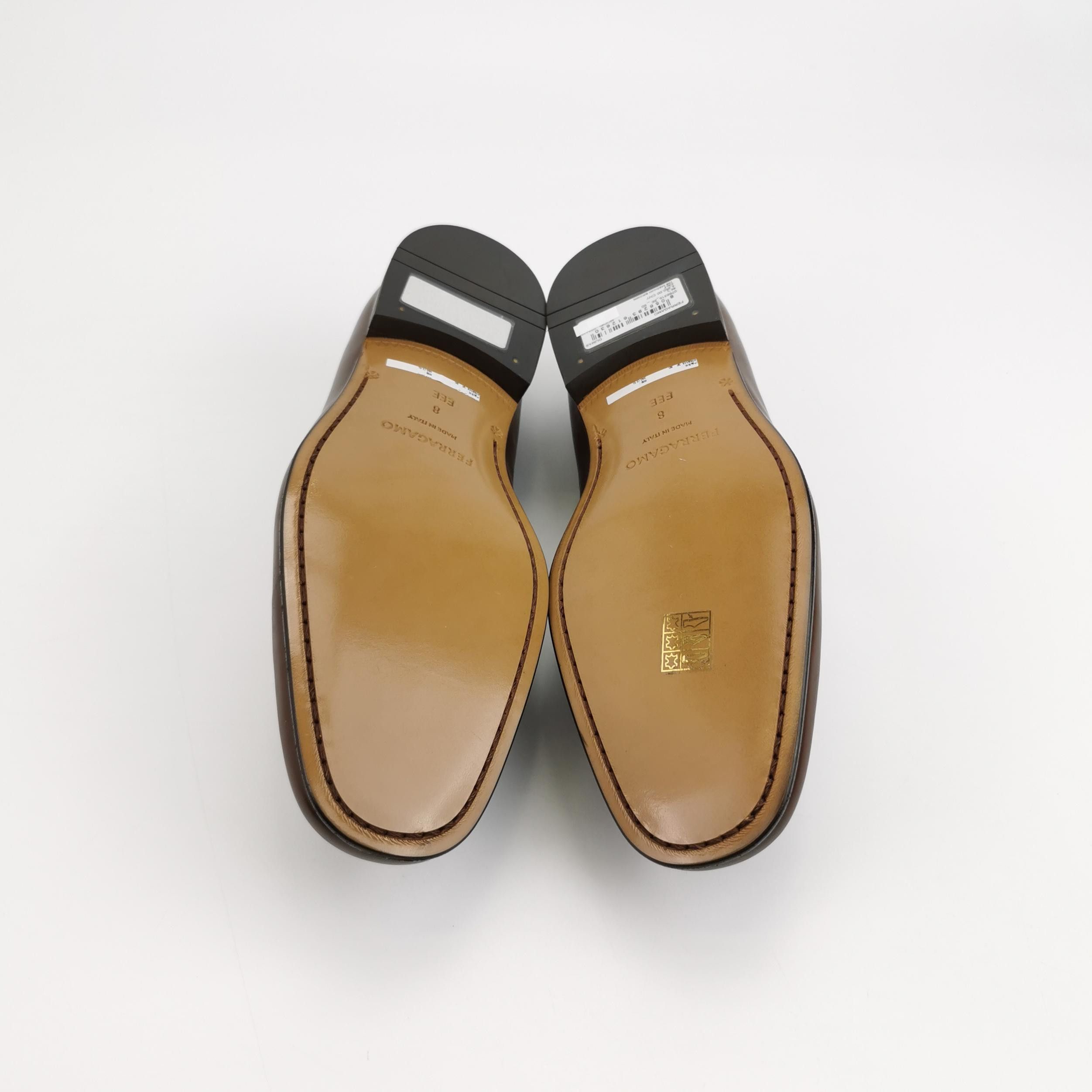 Salvatore Ferragamo Ferragamo Brown Leather Metal Logo Loafers 8 Size US 9 / EU 42 - 6 Thumbnail