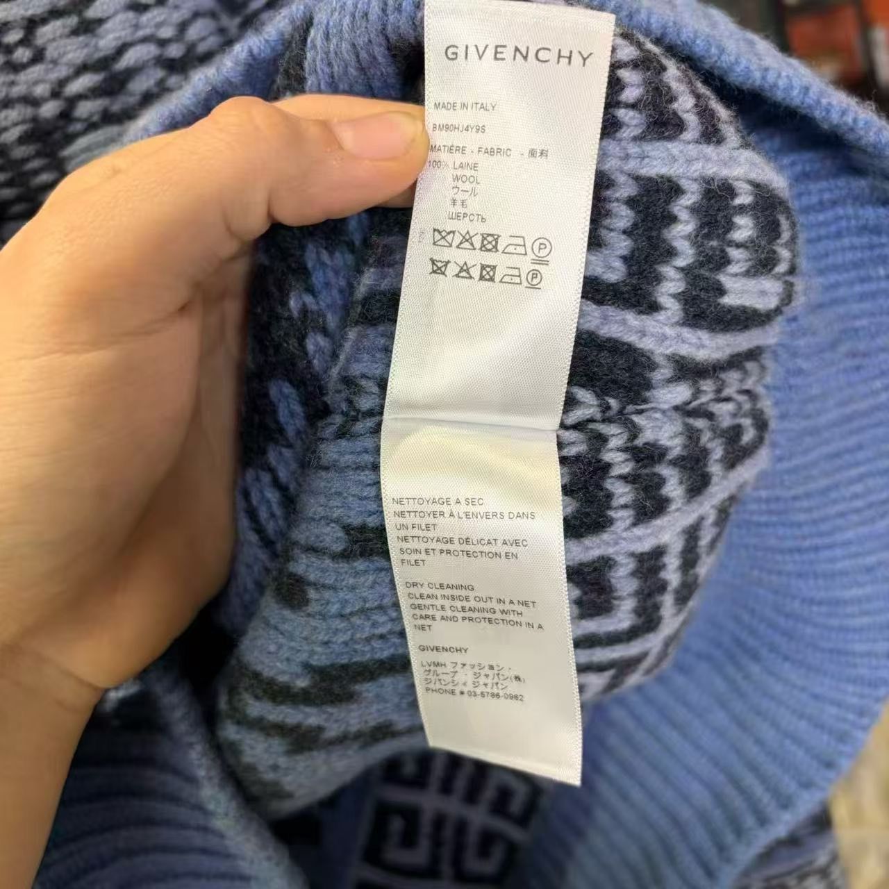 Givenchy Givenchy Wool Graphic Blue Sweater m Men Size US M / EU 48-50 / 2 - 6 Thumbnail