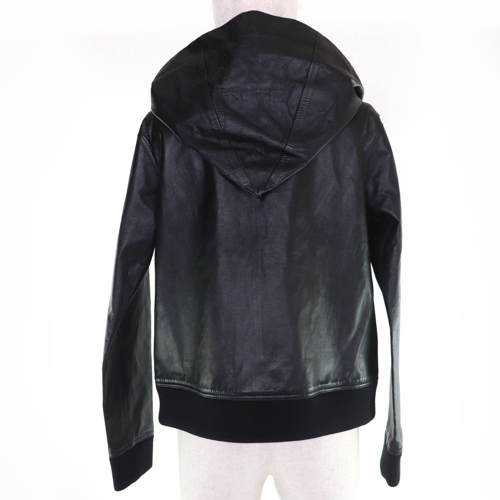 Burberry Burberry Burberry Lambskin Knit Trim Hoodie Jacket Leather Outerwear DUTY FREE for USA Size ONE SIZE - 3 Thumbnail