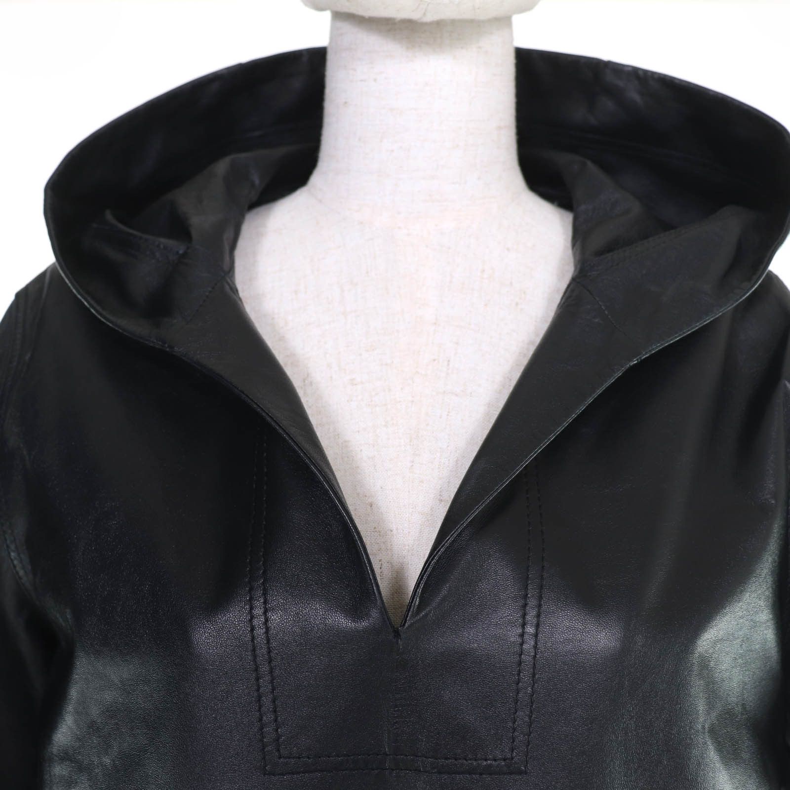 Burberry Burberry Burberry Lambskin Knit Trim Hoodie Jacket Leather Outerwear DUTY FREE for USA Size ONE SIZE - 4 Thumbnail