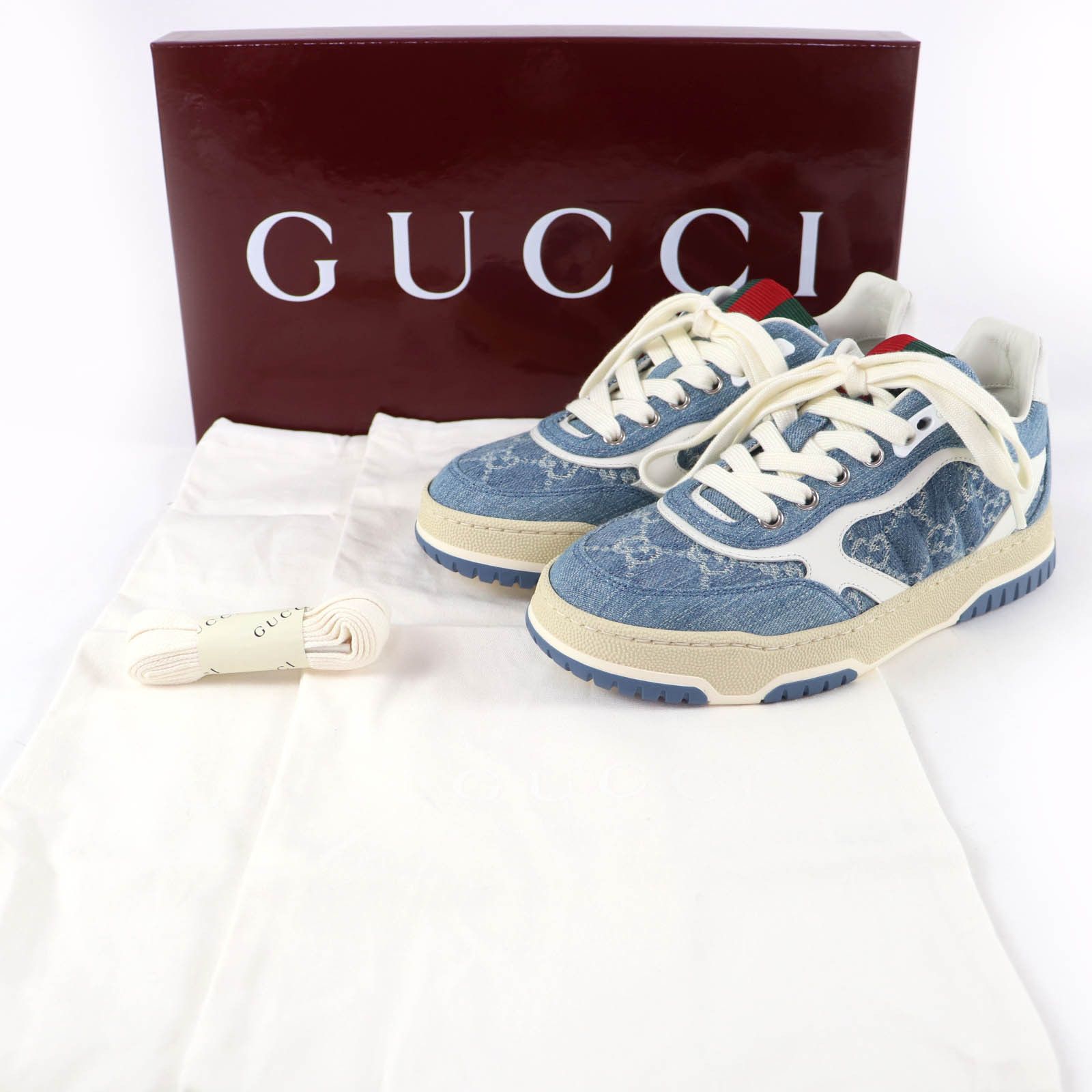 Gucci Gucci Gucci GG Denim Low Cut Sneakers Textile Shoes DUTY FREE for USA Size ONE SIZE - 2 Thumbnail