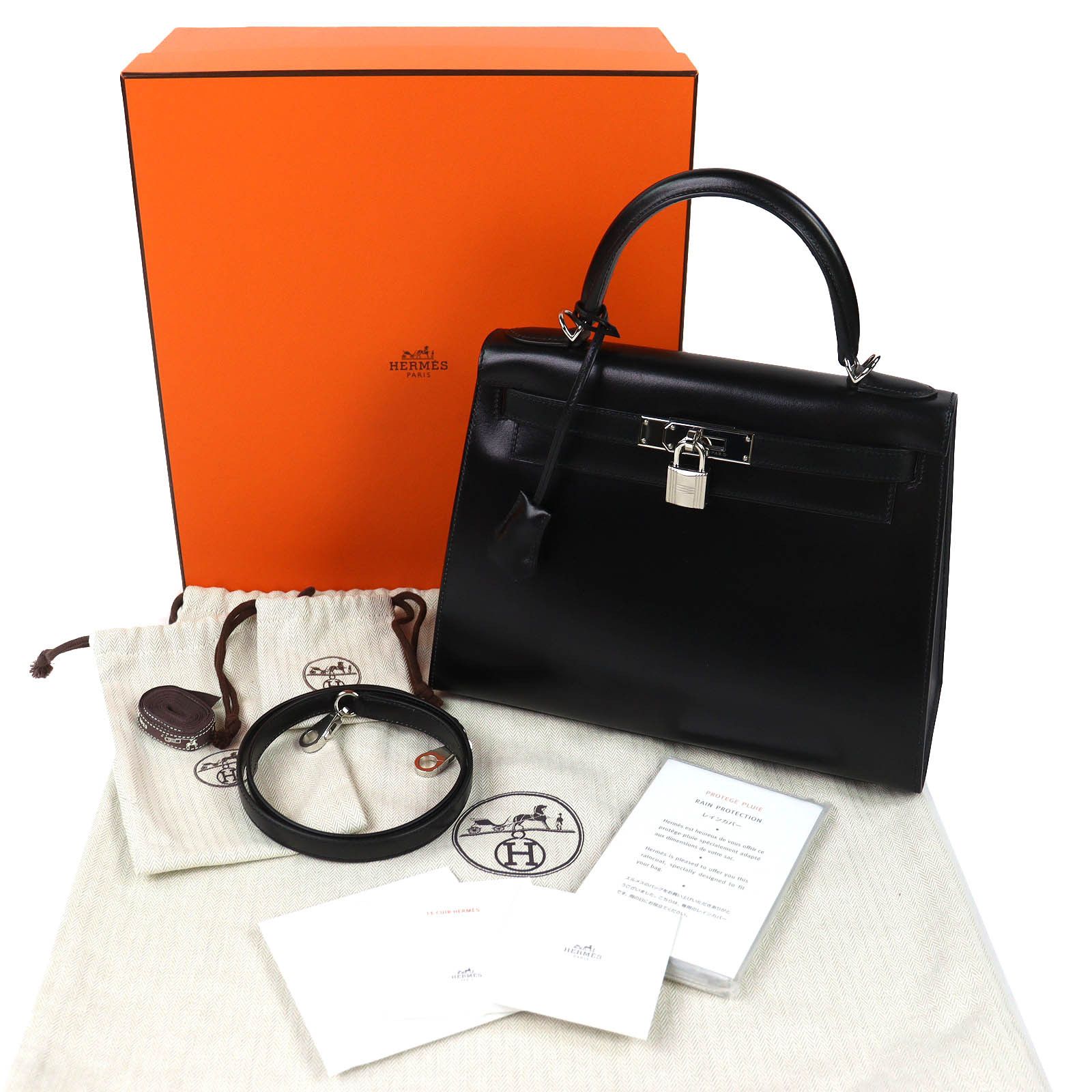 Hermes Hermes Hermes Kelly28 Boxcalf Shoulder Bag Leather Shoulder Bag Stamp U (2022) DUTY FREE for USA Size ONE SIZE - 2 Thumbnail