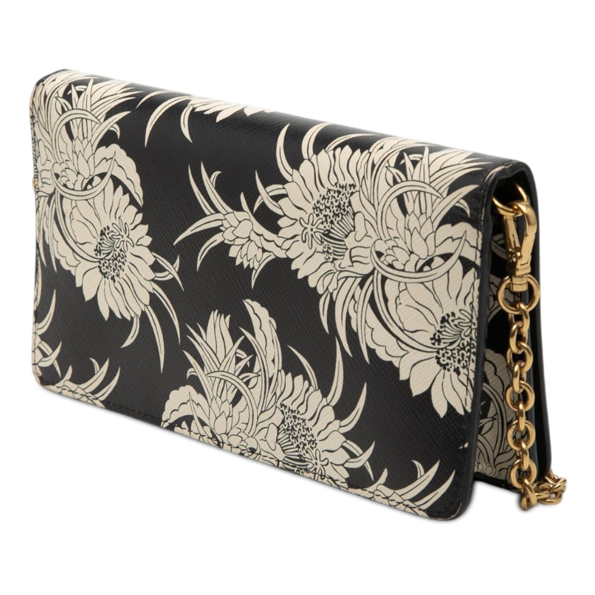 Prada Saffiano Floral Flame Print Wallet on Chain Size ONE SIZE - 2 Thumbnail